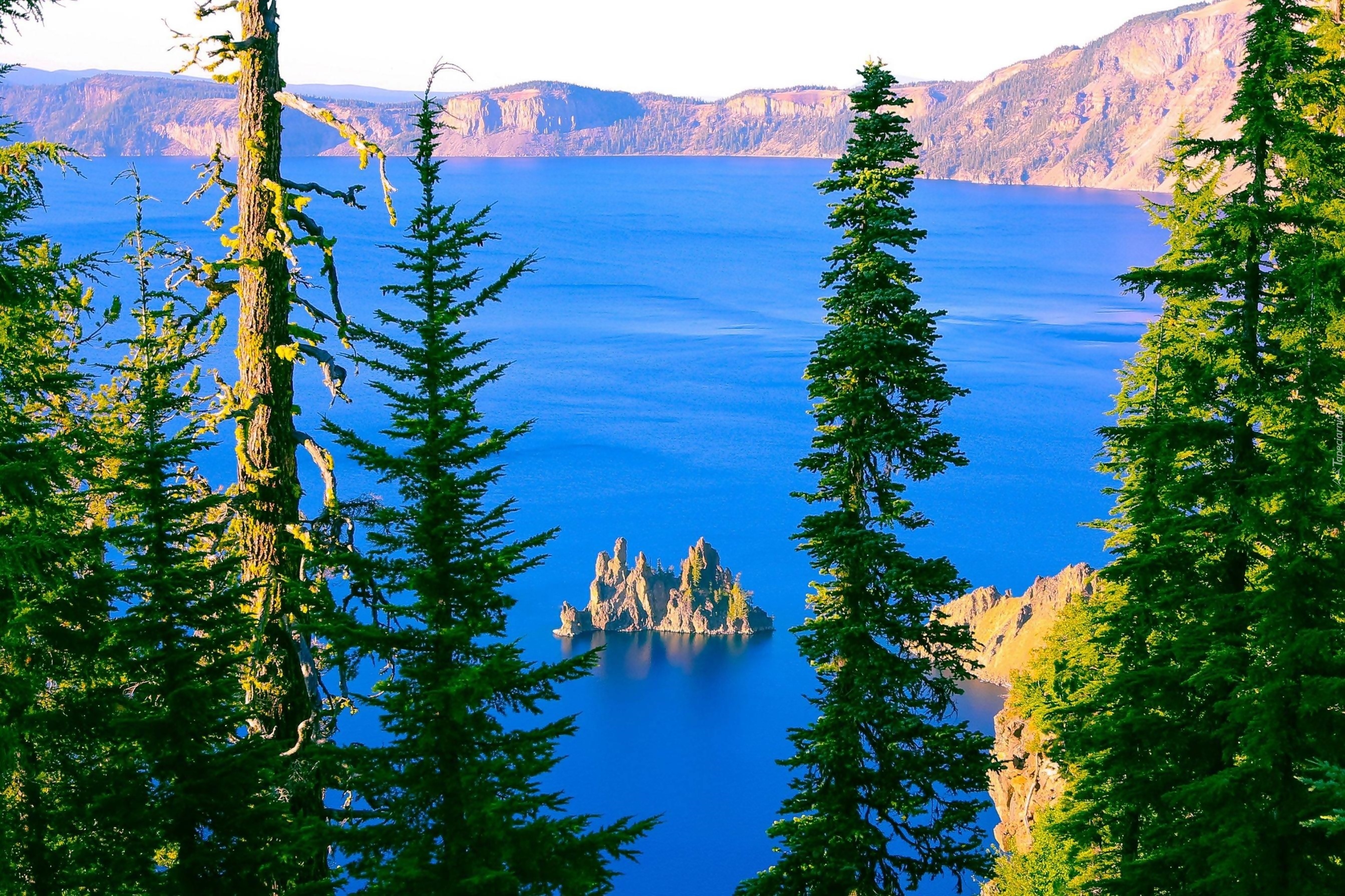 Jezioro, Tahoe, Skały, Góry, Drzewa, USA