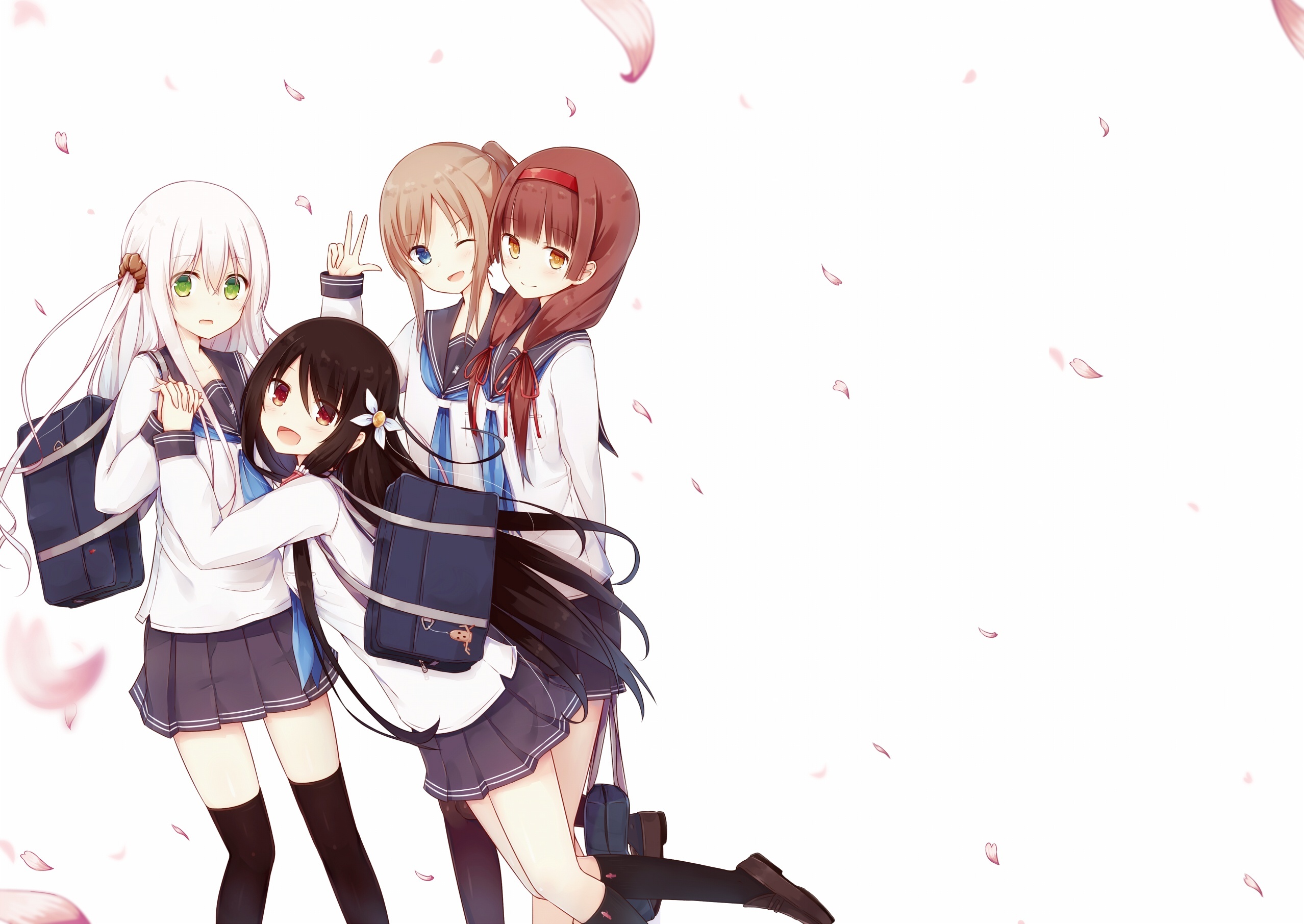 Dziewczyny, Płatki kwiatów, Anime