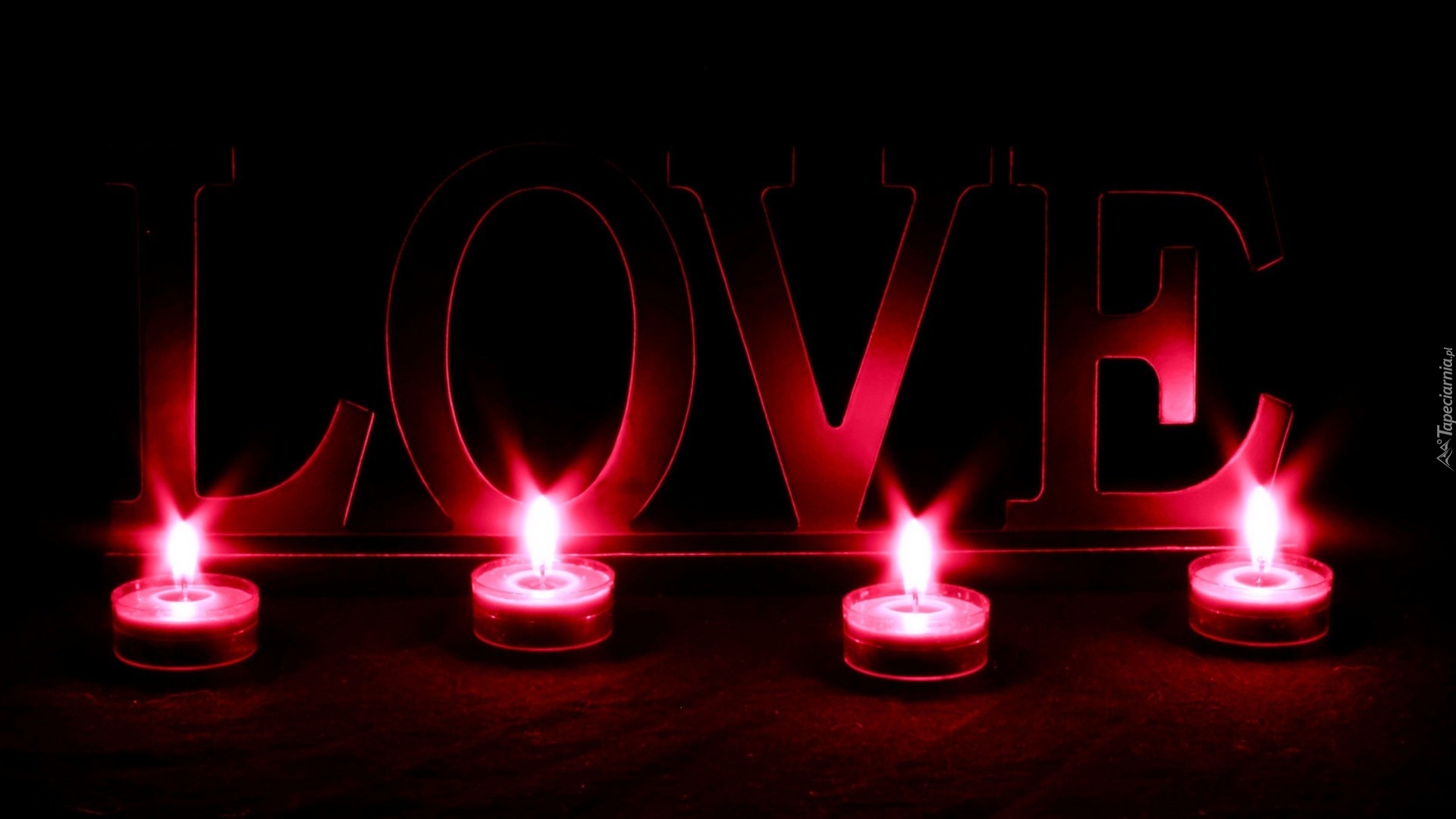 Świeczki, Napis, Love, Miłosne
