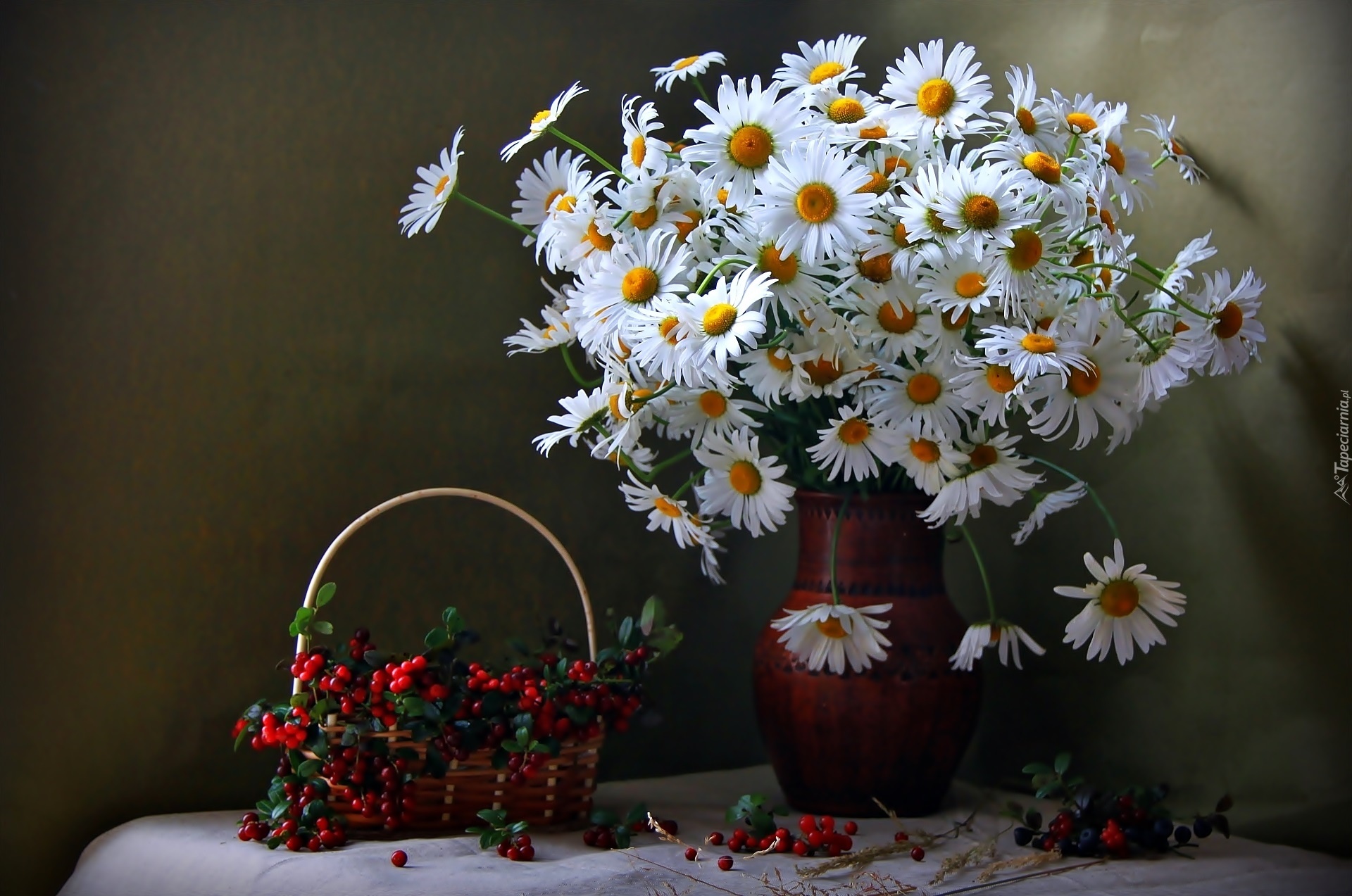 Bukiet, Margerytki, Żurawina