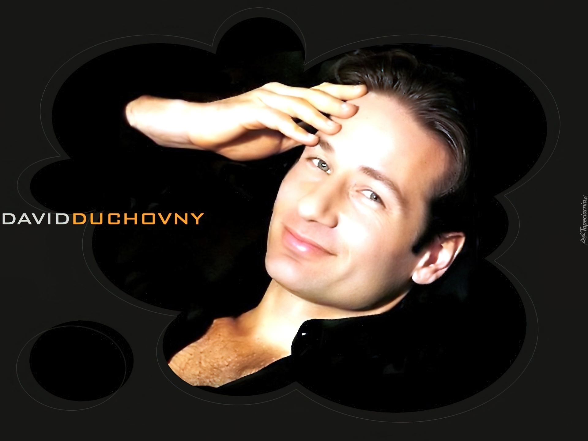 David Duchovny,niebieskie oczy, ręka