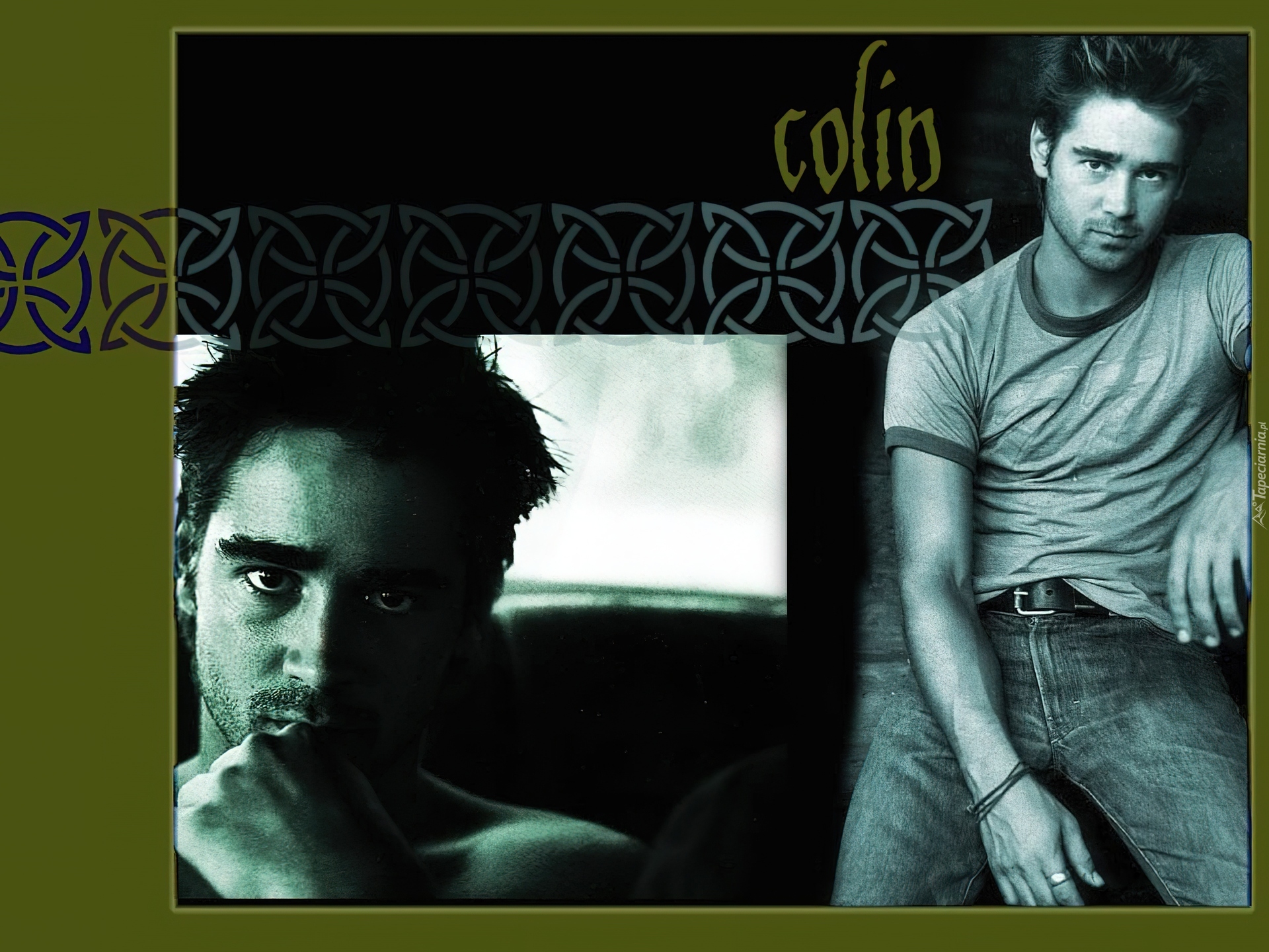 Colin Farrell,pasek, jeansy