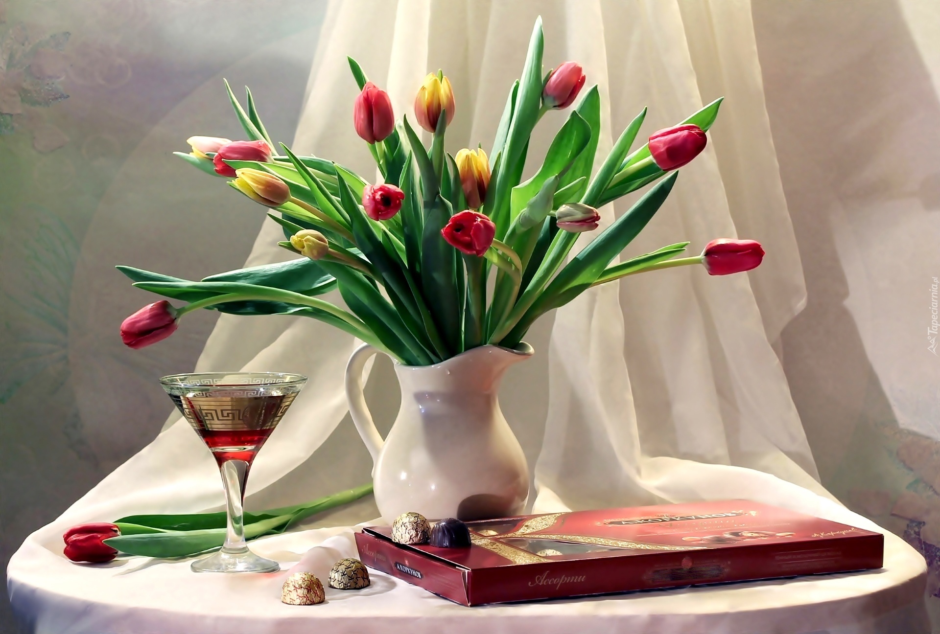 Kolorowe, Tulipany, Kompozycja