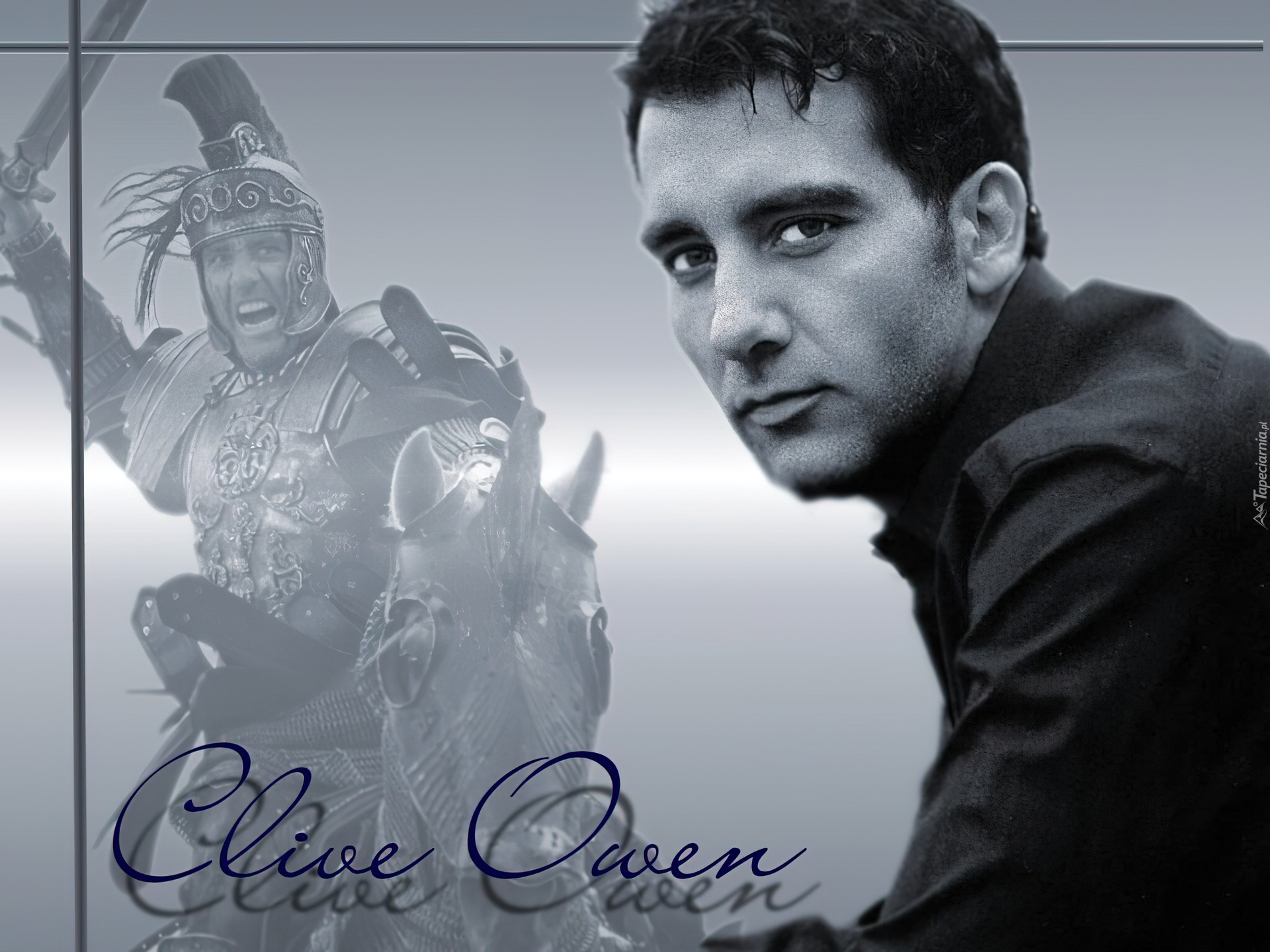 Clive Owen,rycerz, koń