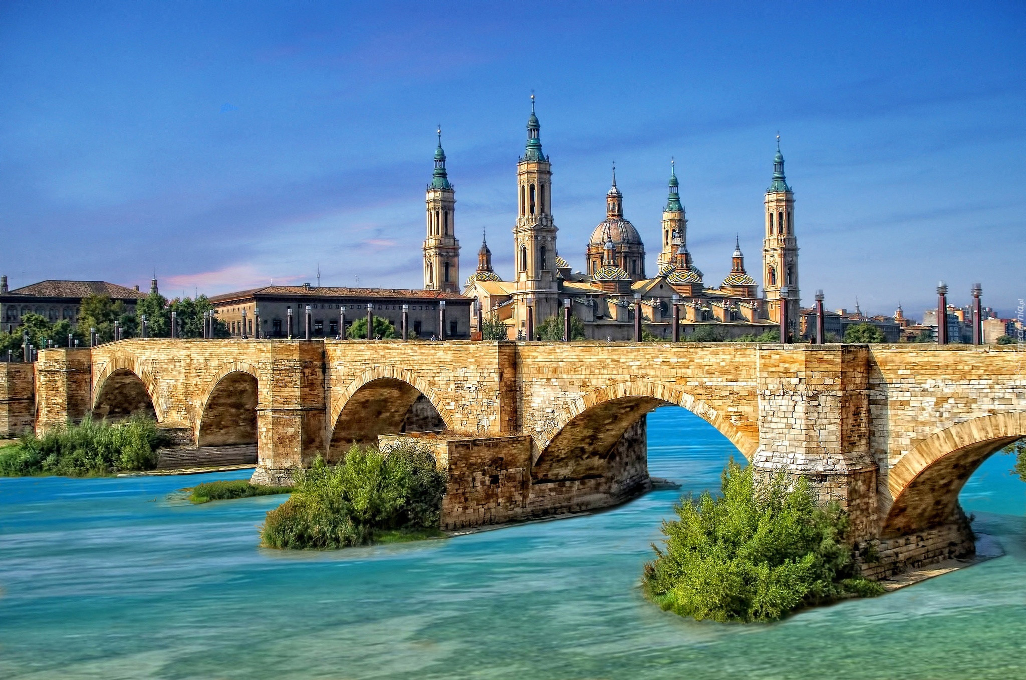 Hiszpania, Saragossa, Bazylkia Nuestra Señora del Pilar, Most