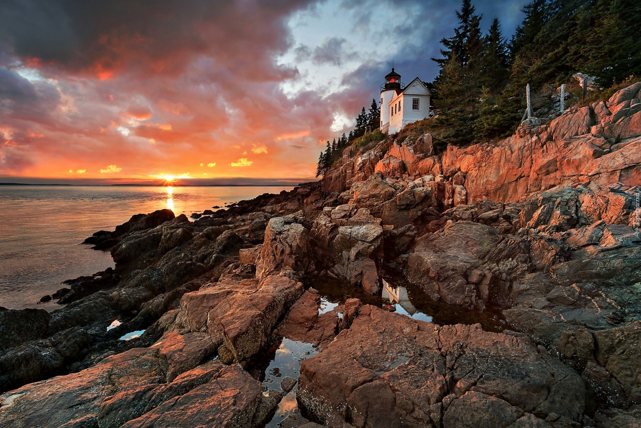 Park, Narodowy, Maine, Latarnia, Morska, USA