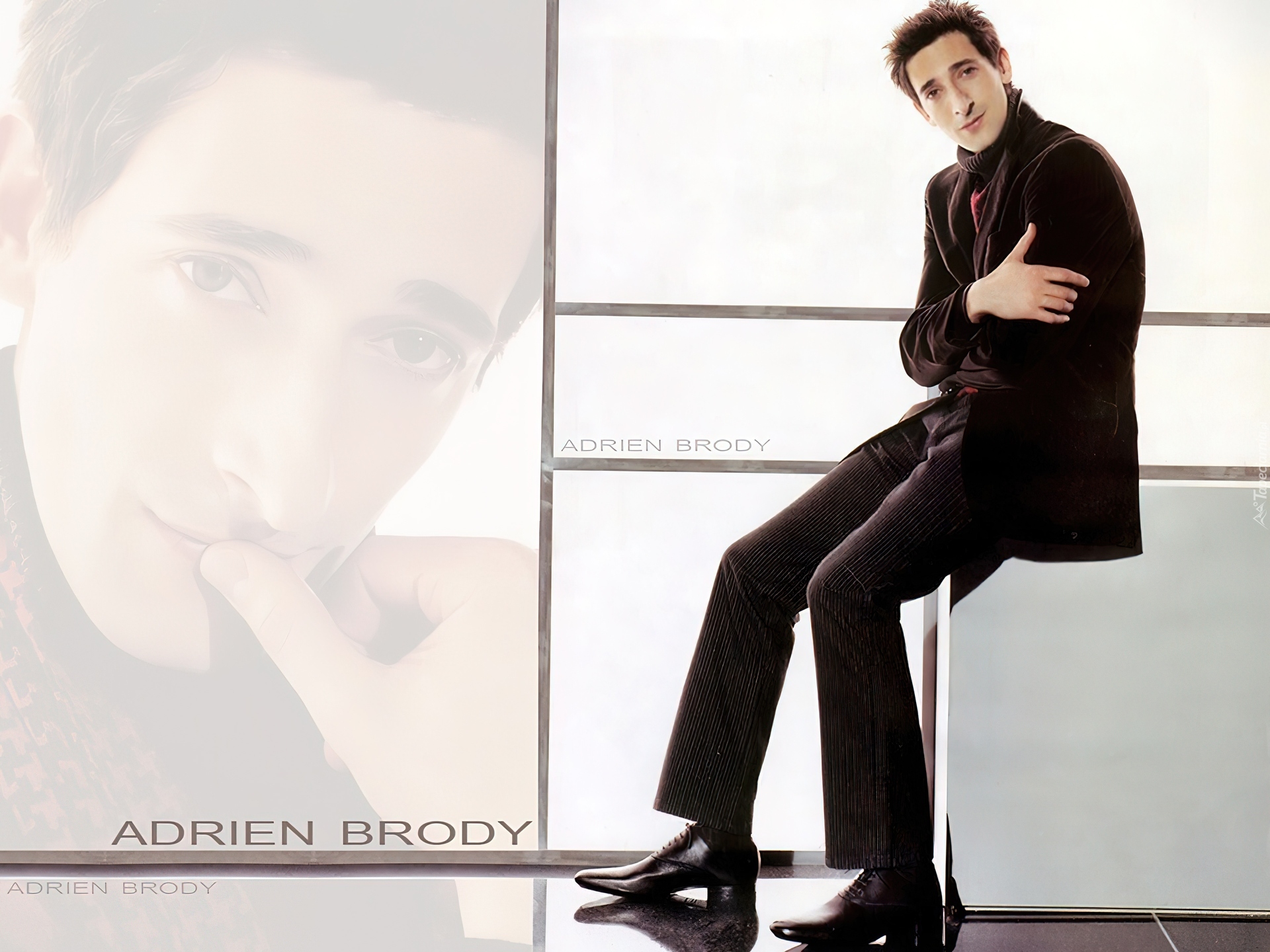 Adrien Brody,czarne, buty