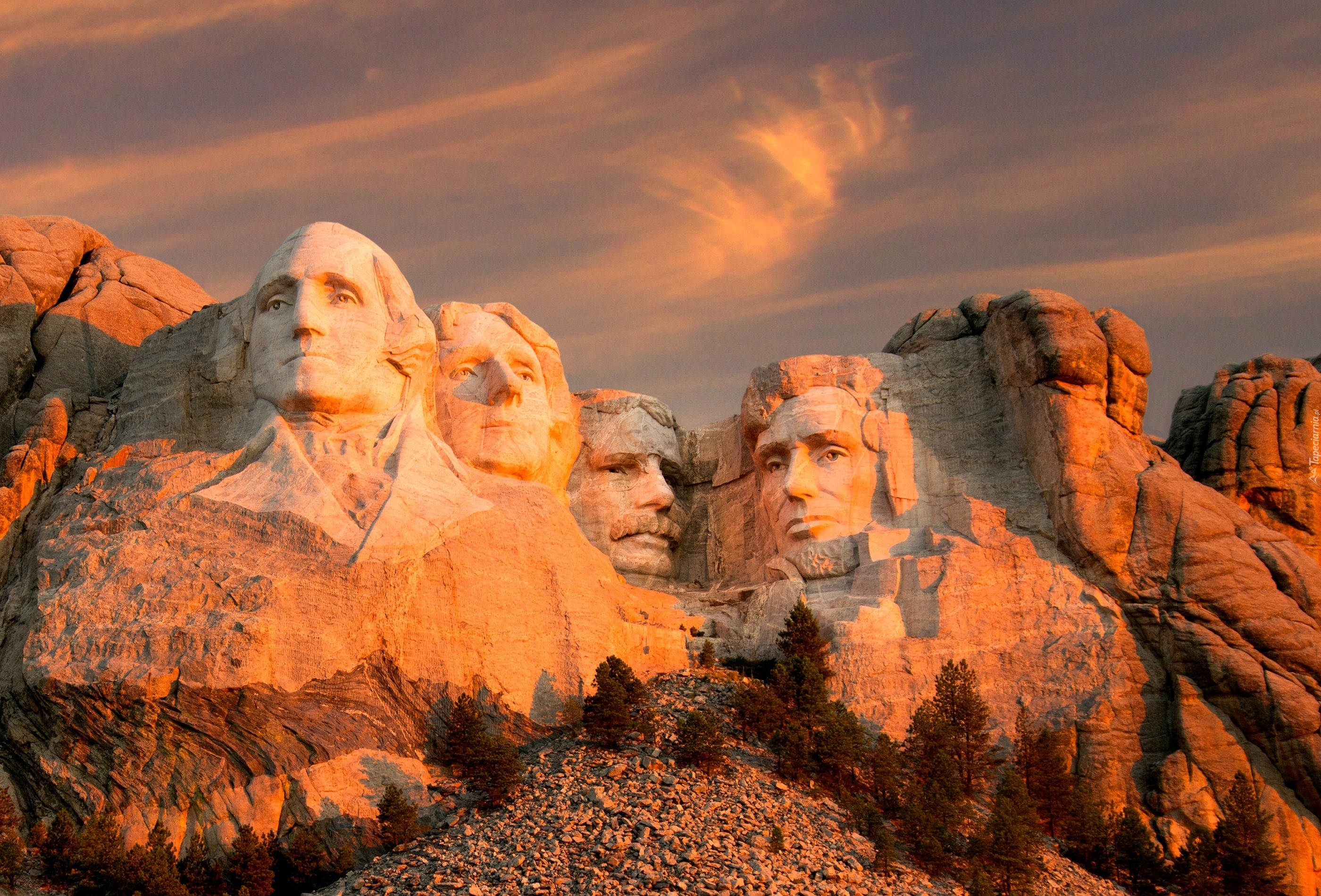 Stany Zjednoczone, Góra, Mount Rushmore, Pomnik, Wykute Twarze