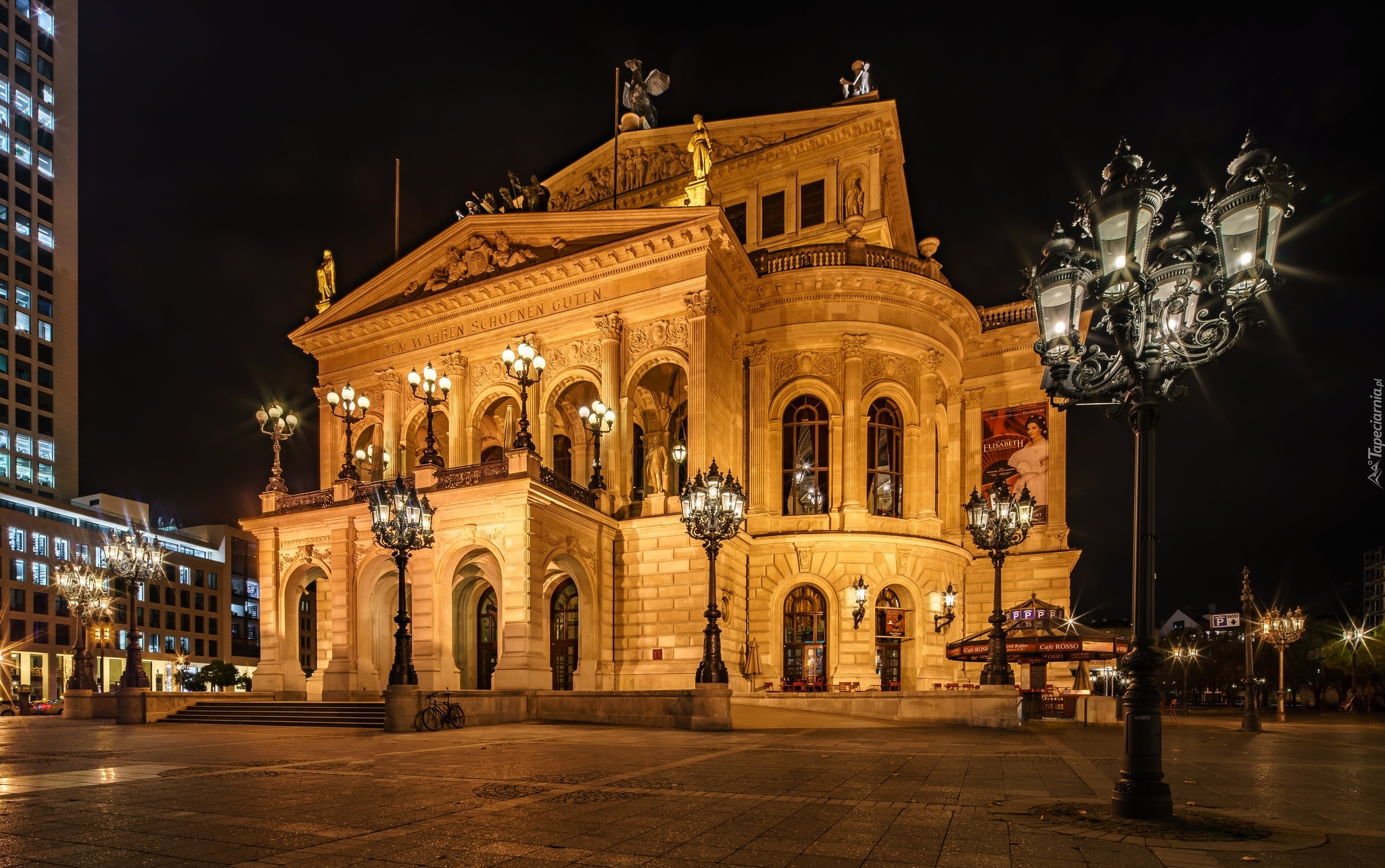 Niemcy, Frankfurt, Opera Alte Oper, Latarnie