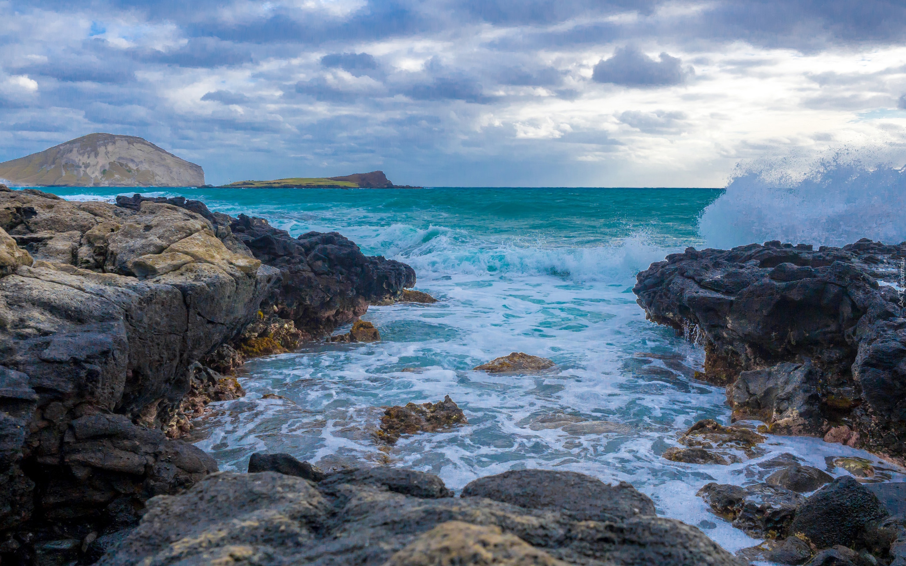 Ocean, Fale, Chmury