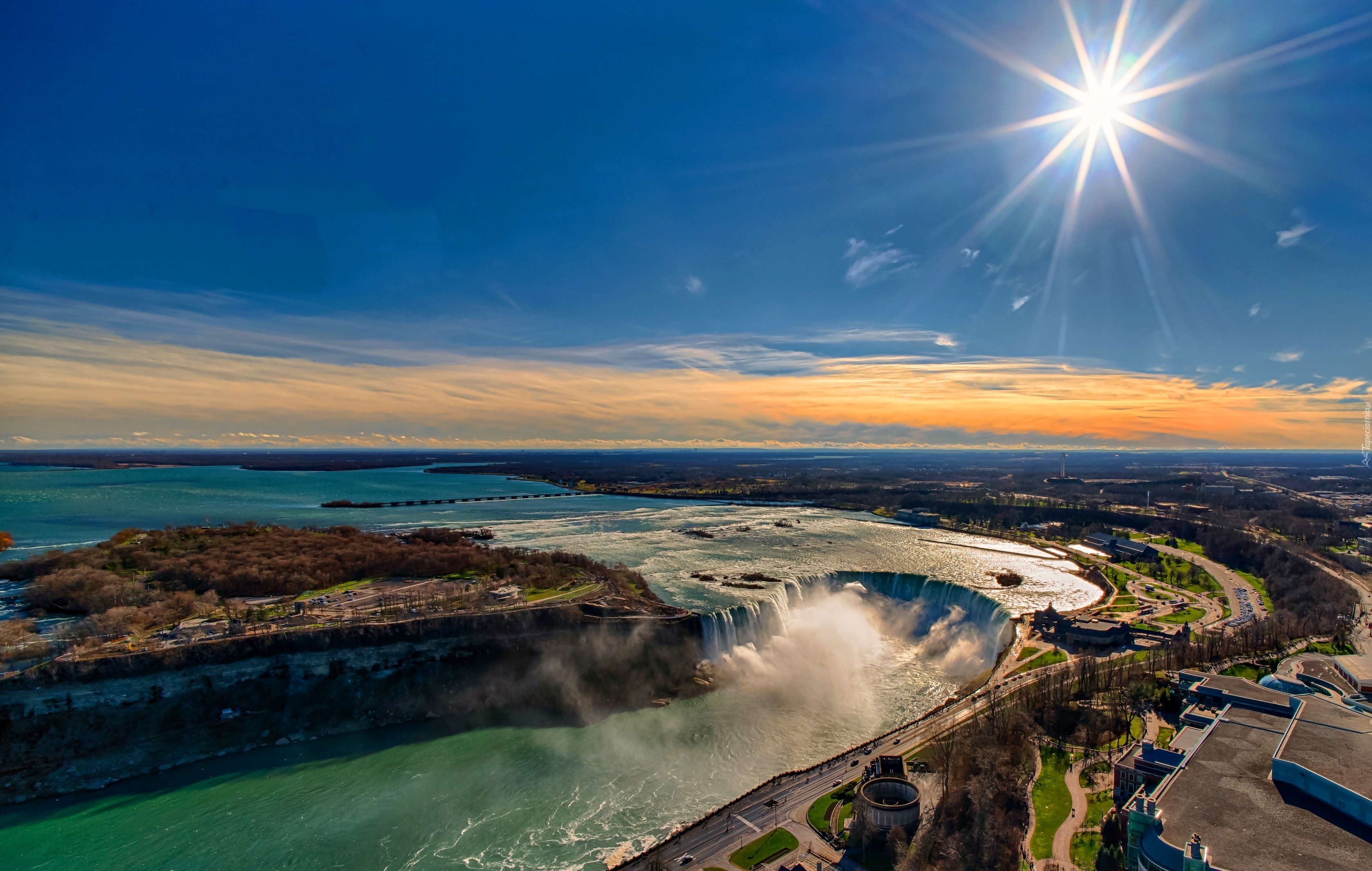 Niagara, Z Lotu, Ptaka, Promienie, Słońca