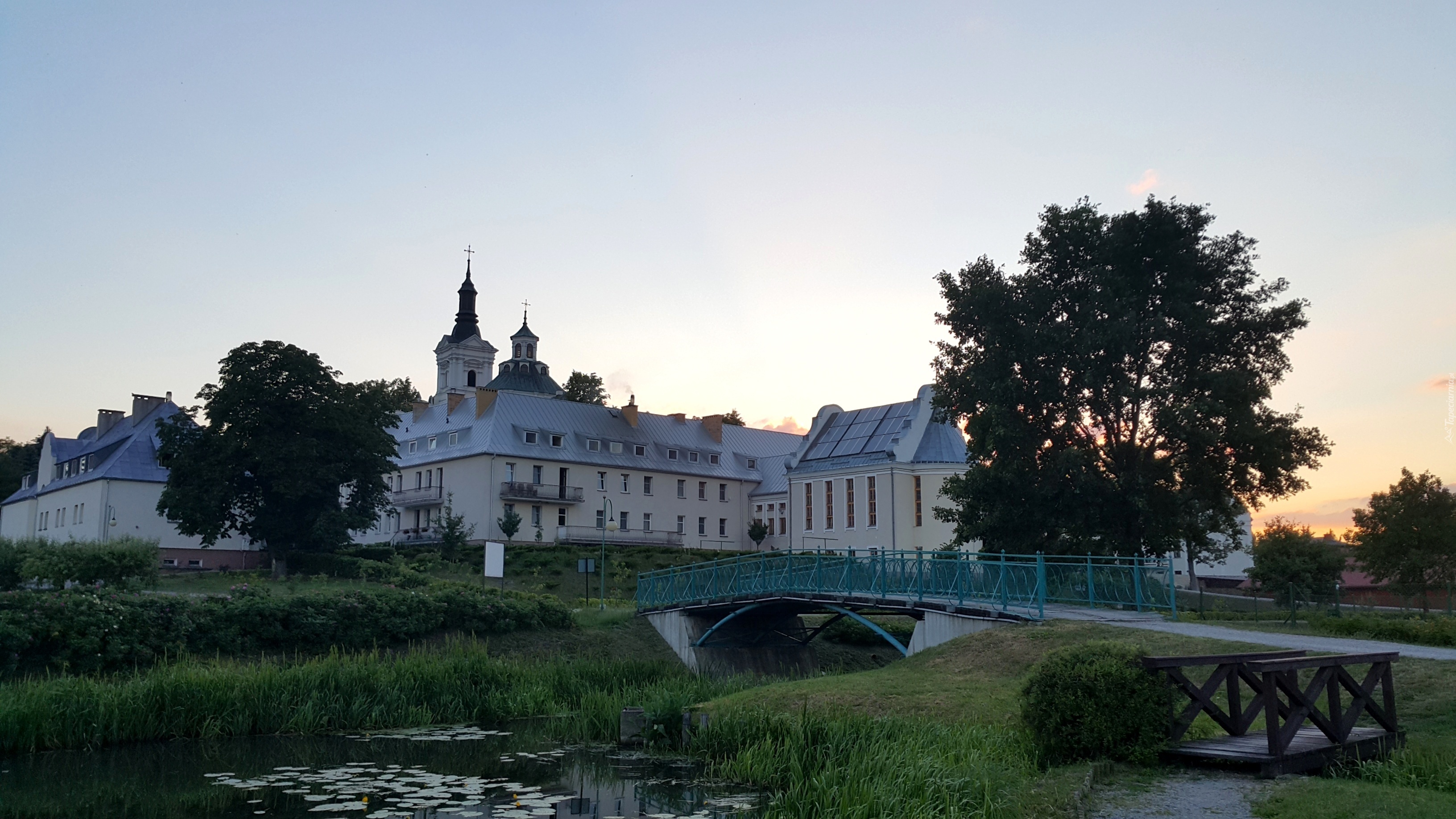 Most, Rzeka, Kościół, Budynki, Sakralne, Drzewa