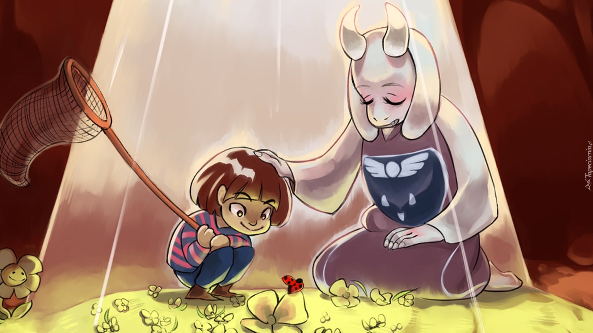 Undertale, Toriel, Frisk, Motyl