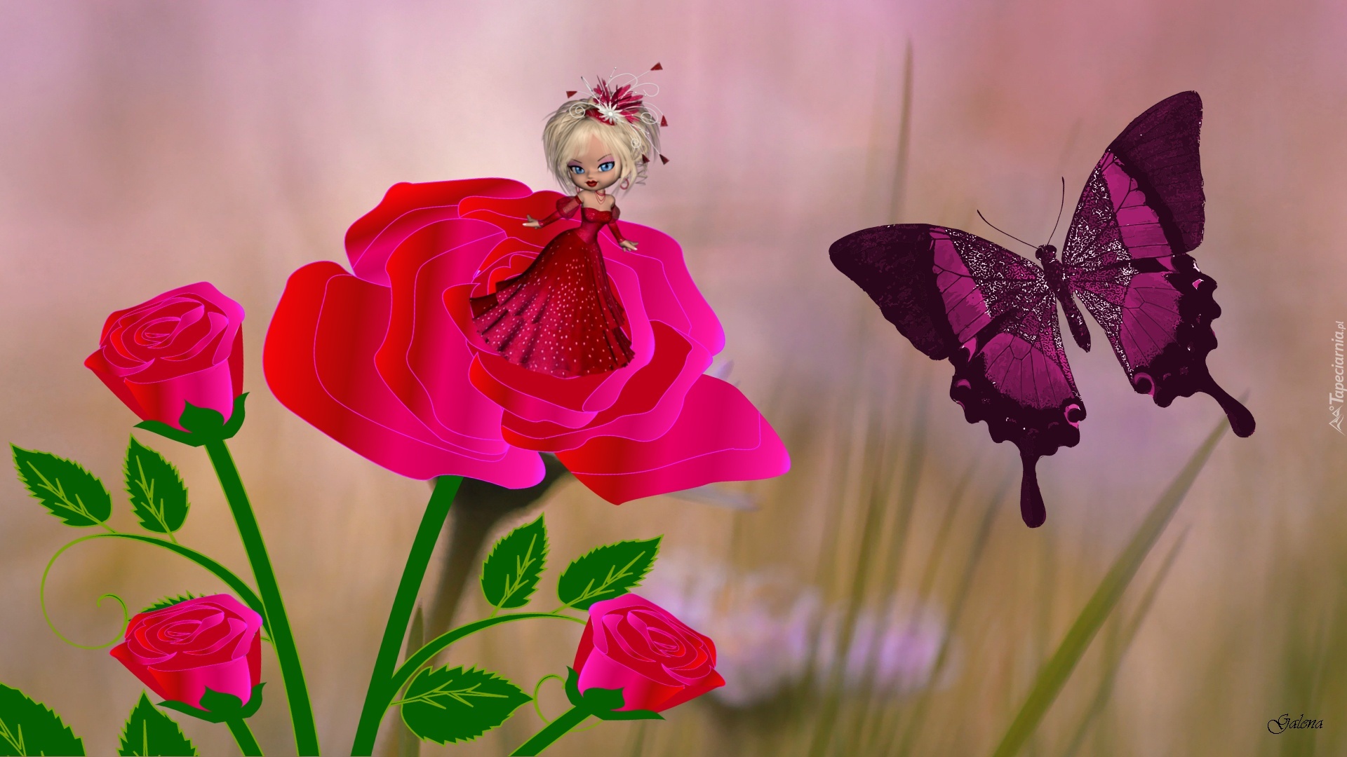 Kwiat, Motyl, Laleczka