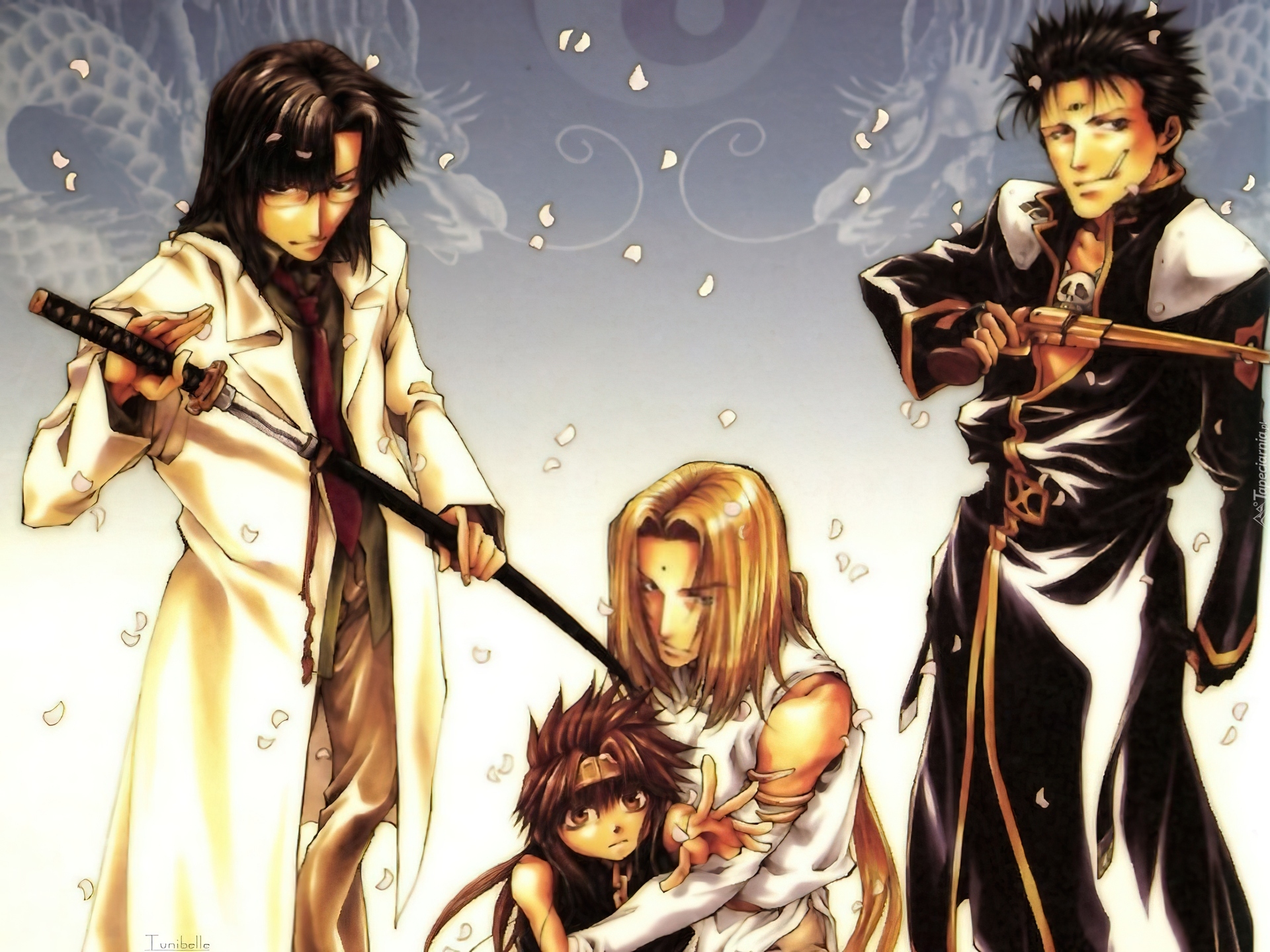 Saiyuki, gun, katana, kid