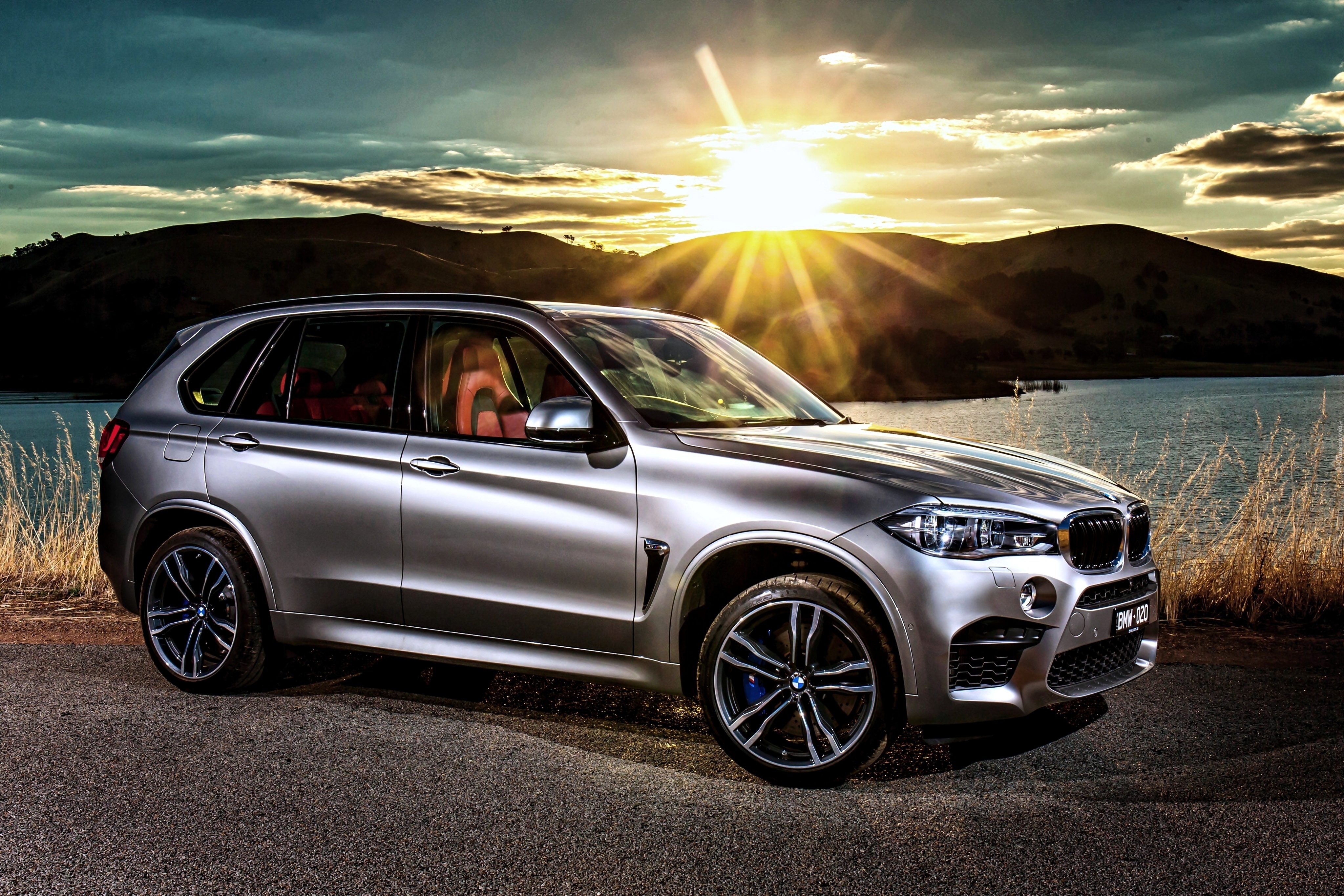 Samochód, BMW, X5, Słońce, Promienie