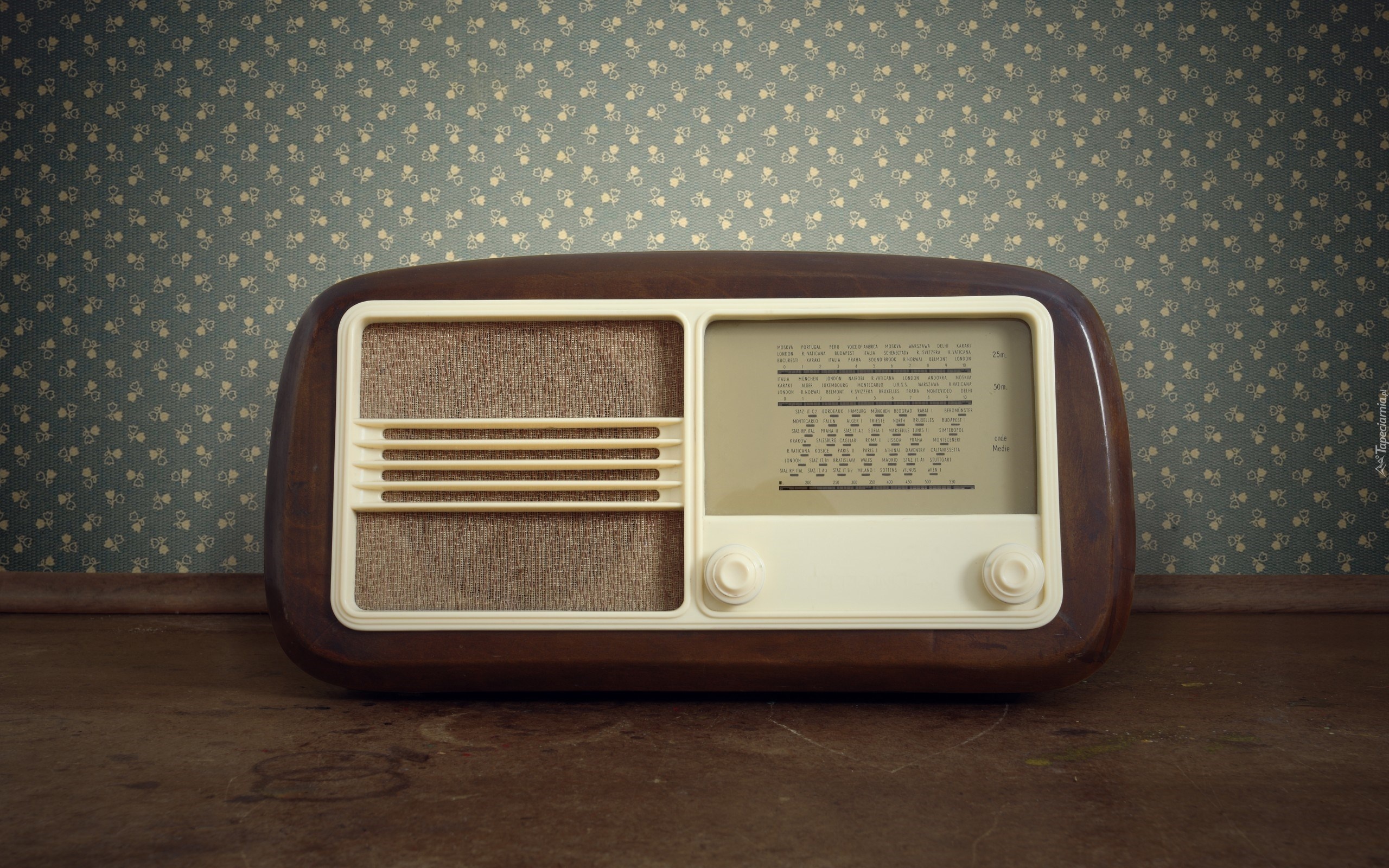 Radio, Retro, Stare, Ściana, Tapeta