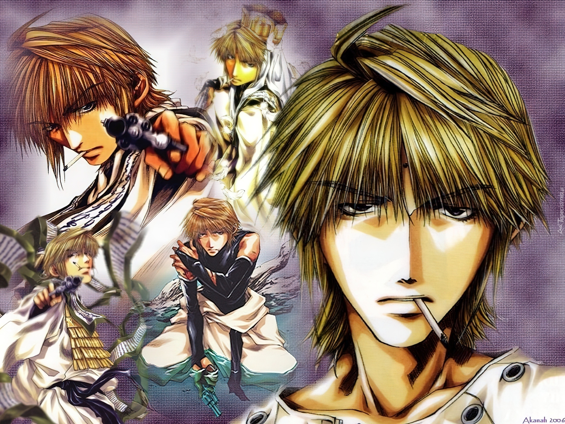 Saiyuki, facet,  pistolet, postacie