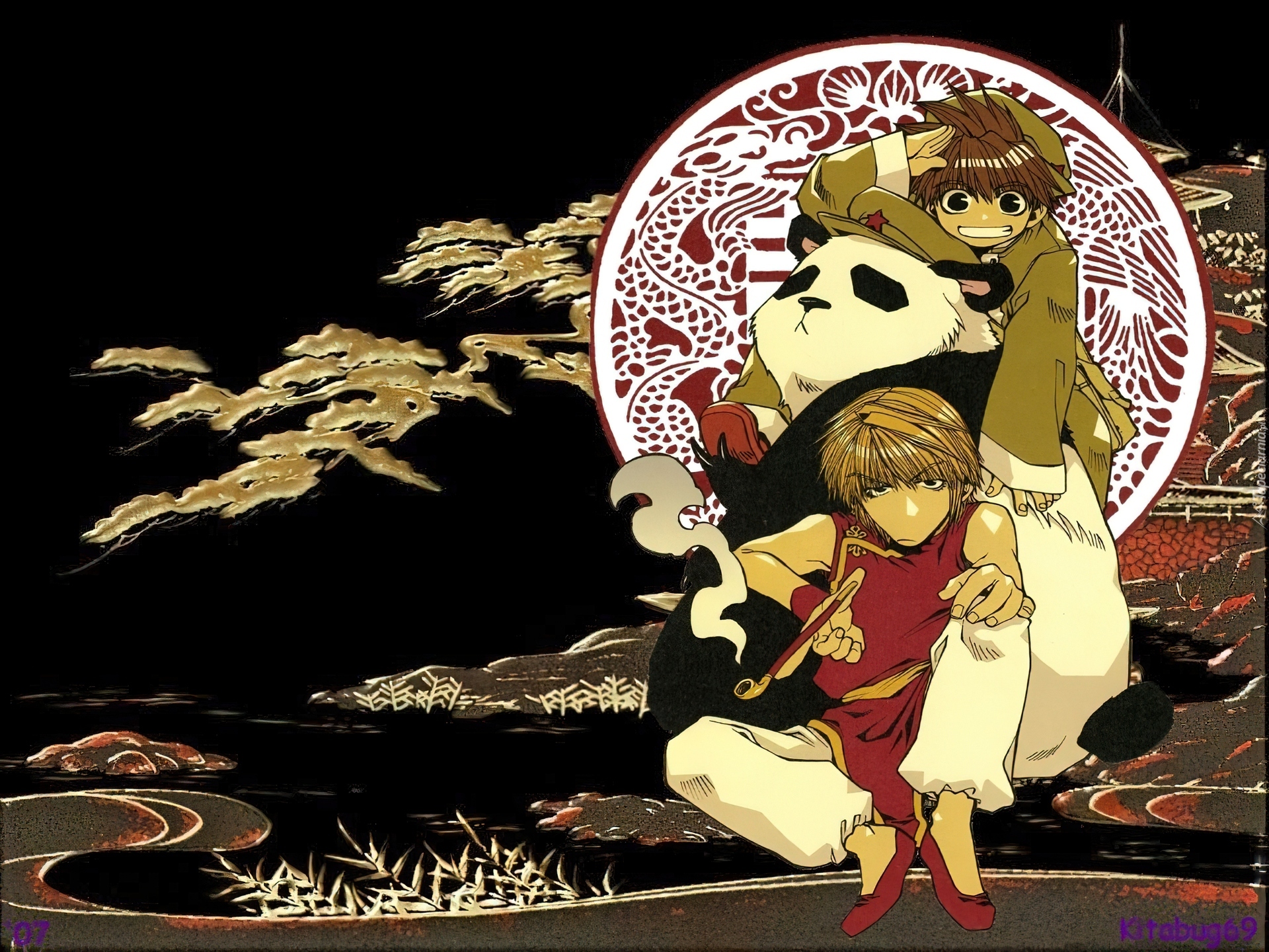 Saiyuki, panda, fajka, postacie