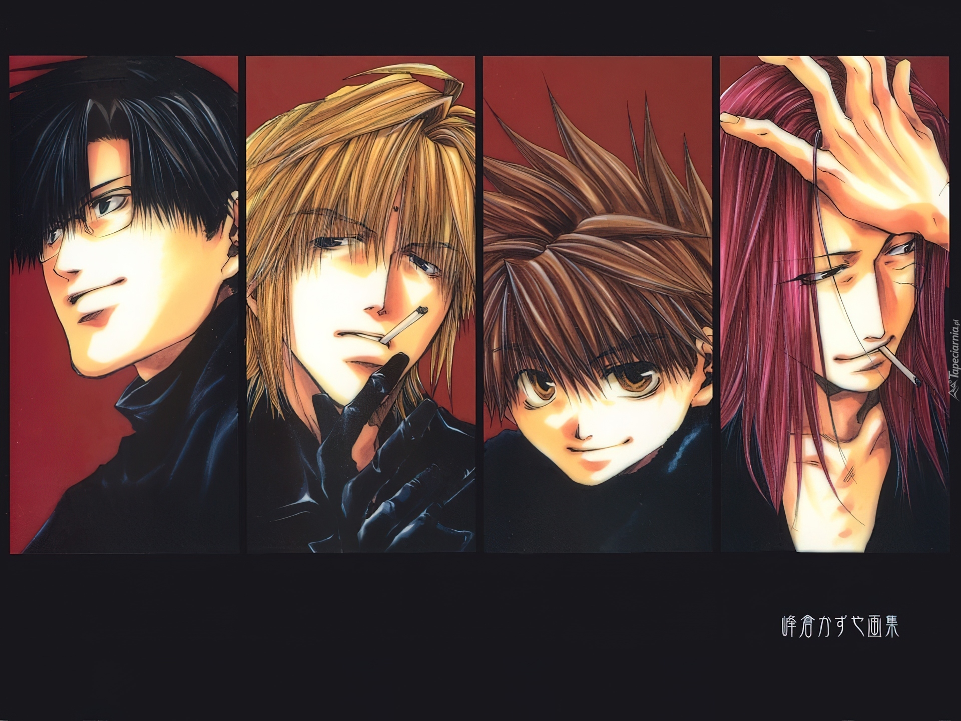 Saiyuki, ludzie, papieros, postacie