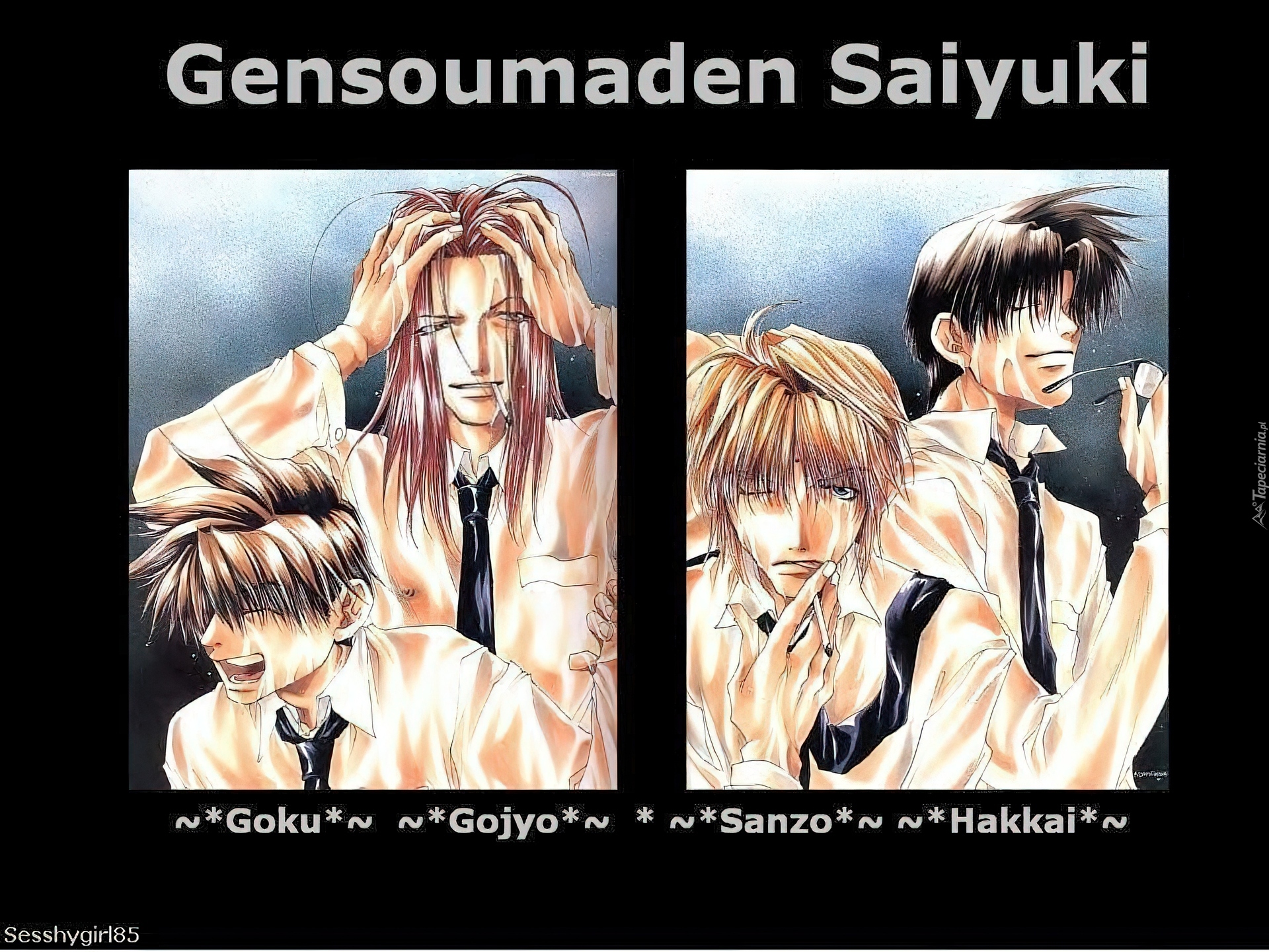 Saiyuki, ekipa, goku, gojyo, sanzo, hakkai