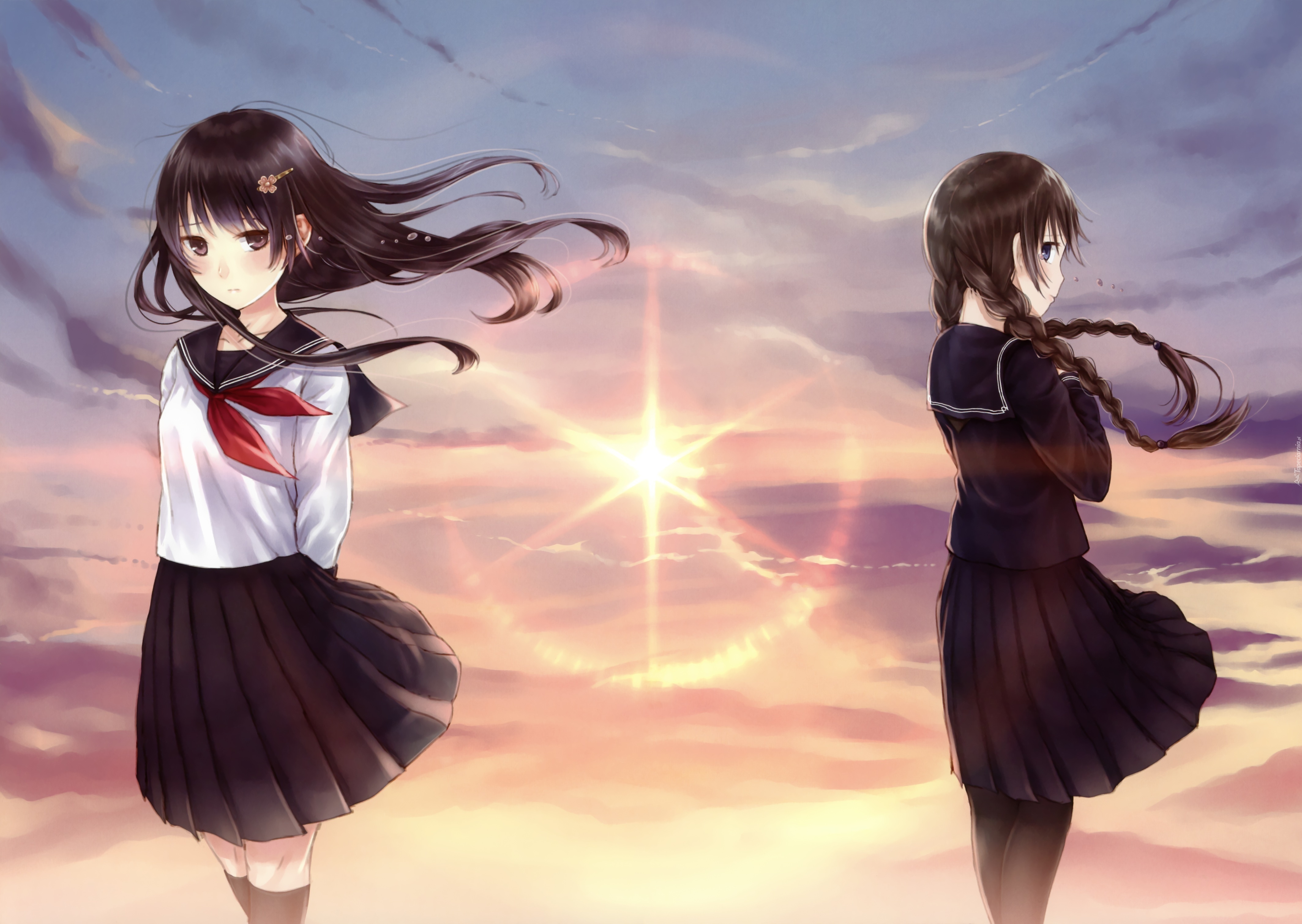 Dziewczyny, Niebo, Słońce, Manga, Anime