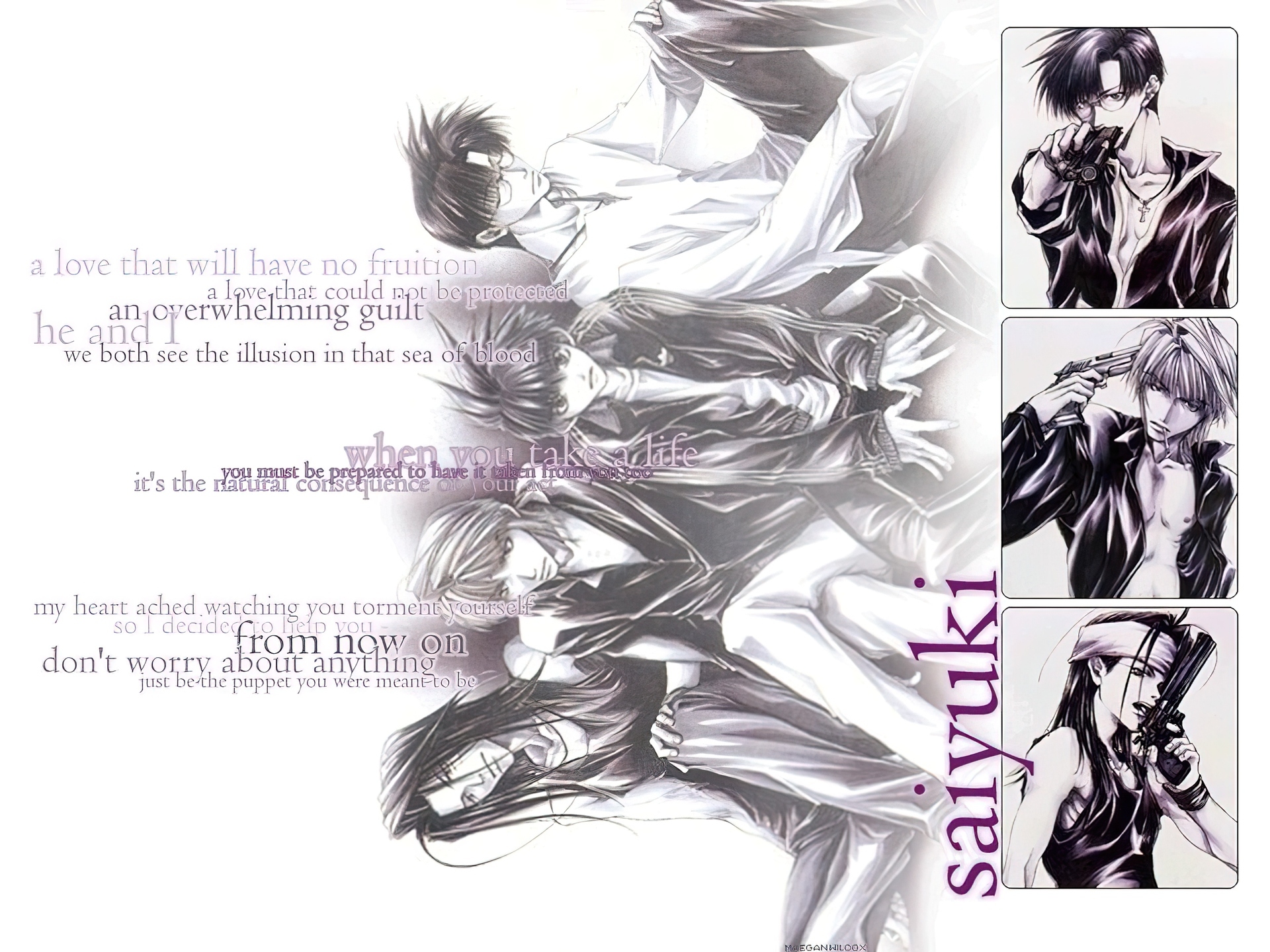 Saiyuki, pistolety, ludzie, zdjęcia