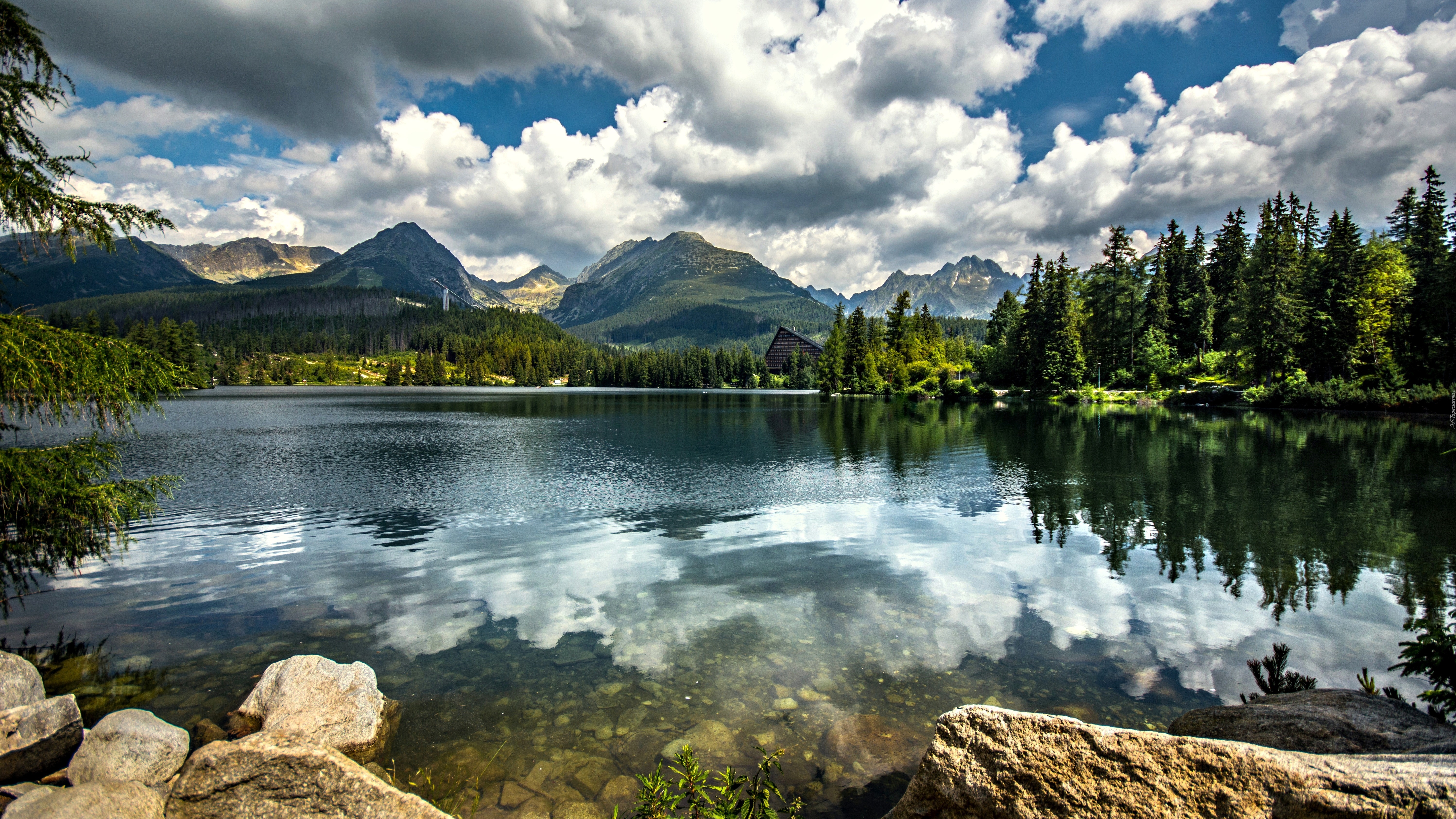 Tatry Wysokie, Słowacja, Jezioro, Lasy, Odbicie