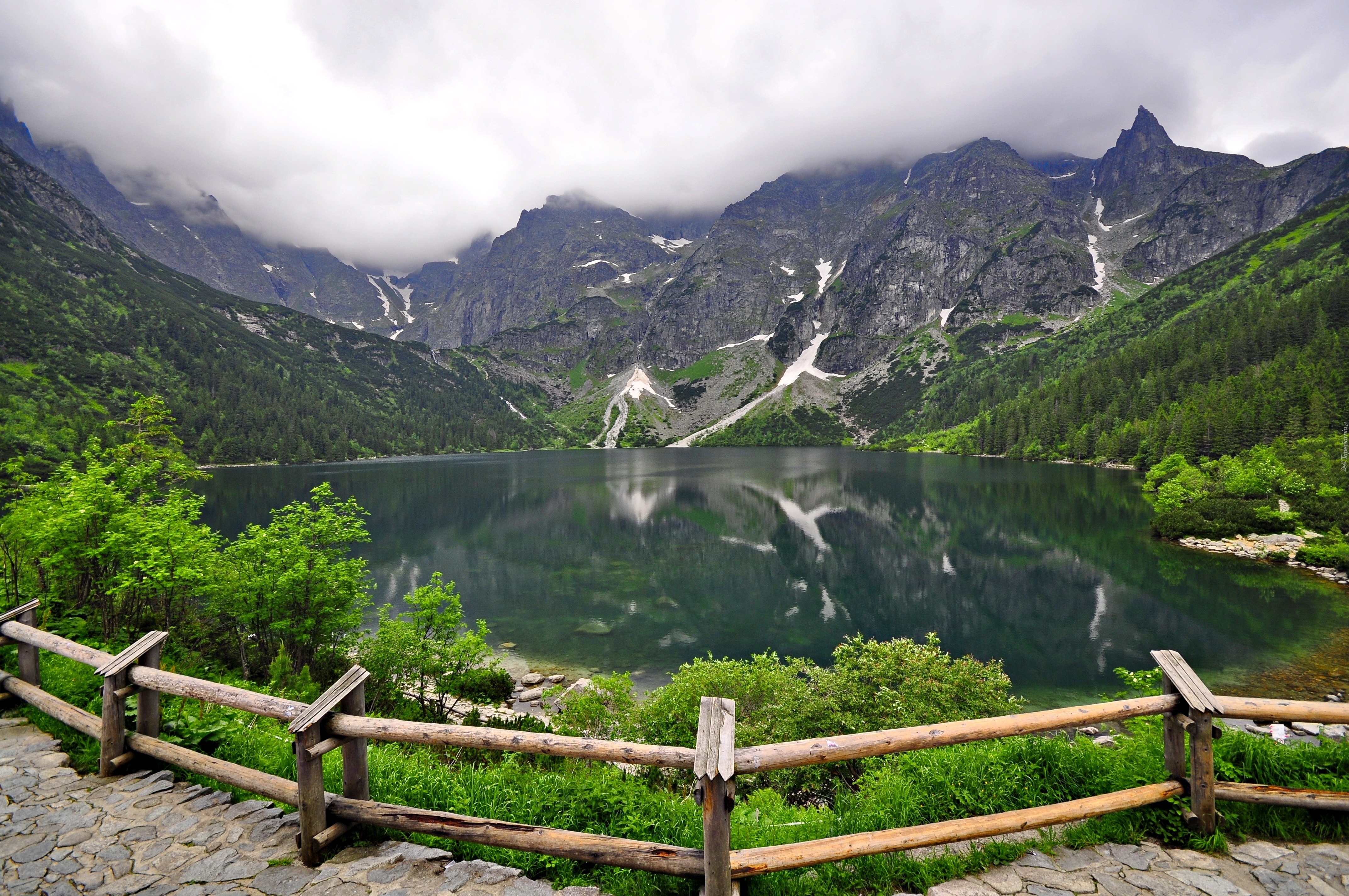 Góry, Tatry, Jezioro, Ogrodzenie, Polska