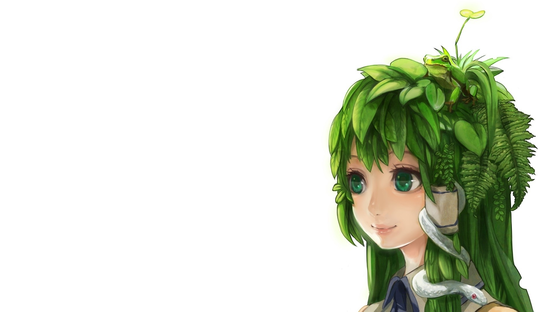 Zielonowłosa, Dziewczyna, Liście, Żaba, Wąż, Manga, Anime