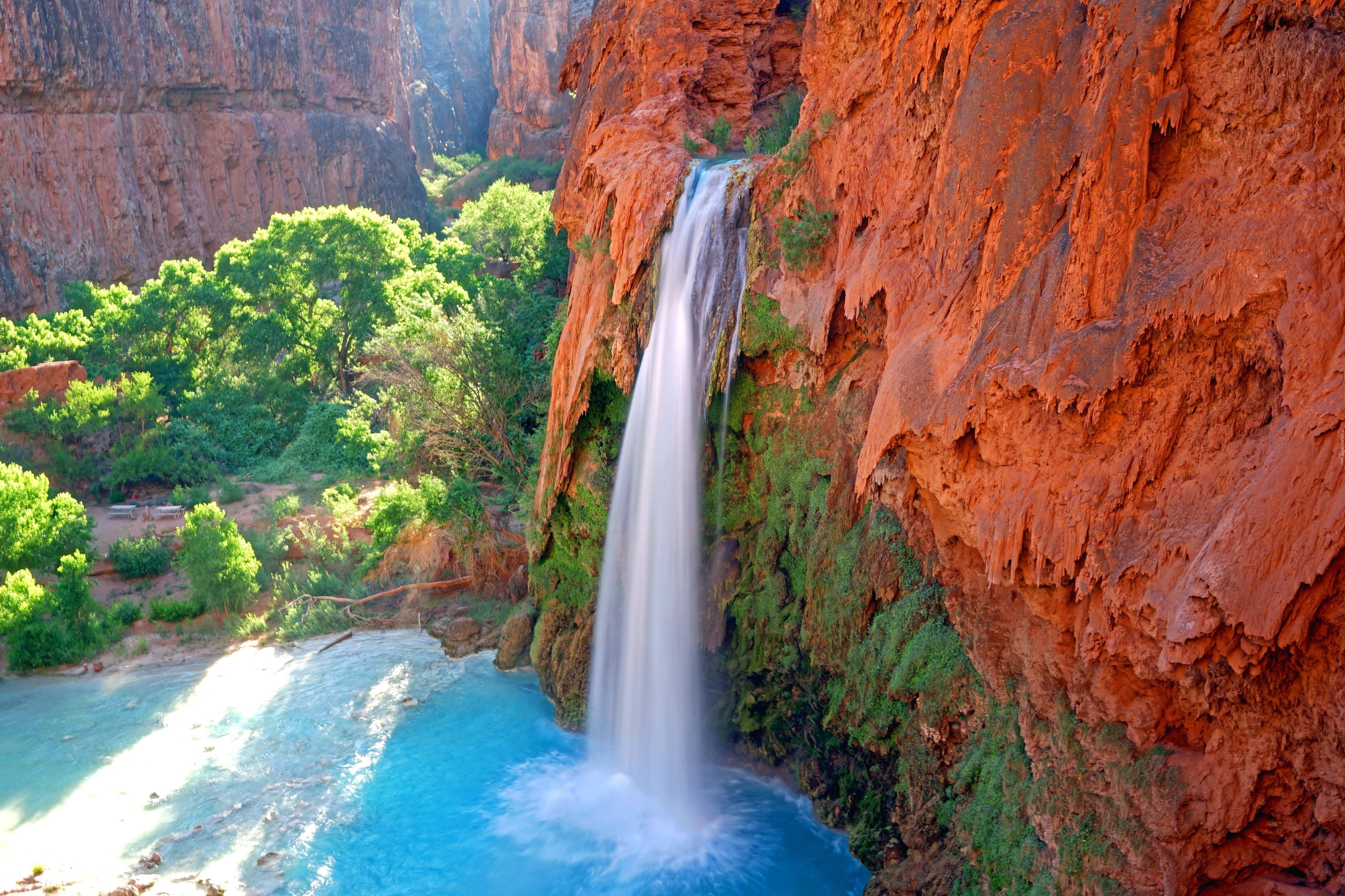 Stany Zjednoczone, Stan Arizona, Wielki Kanion Kolorado, Wodospad Havasu Falls, Skały