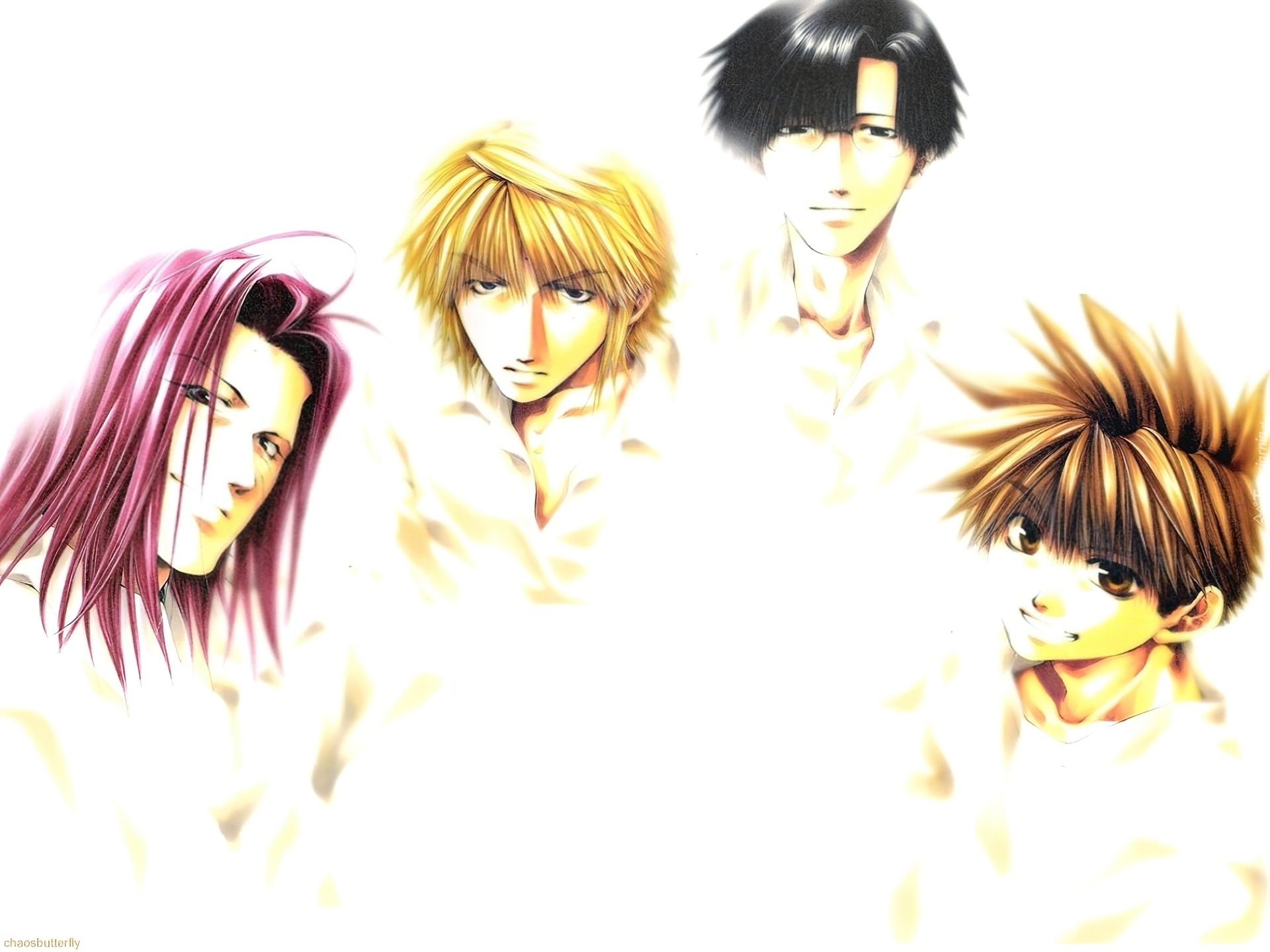 Saiyuki, ludzie, twarze, okulary