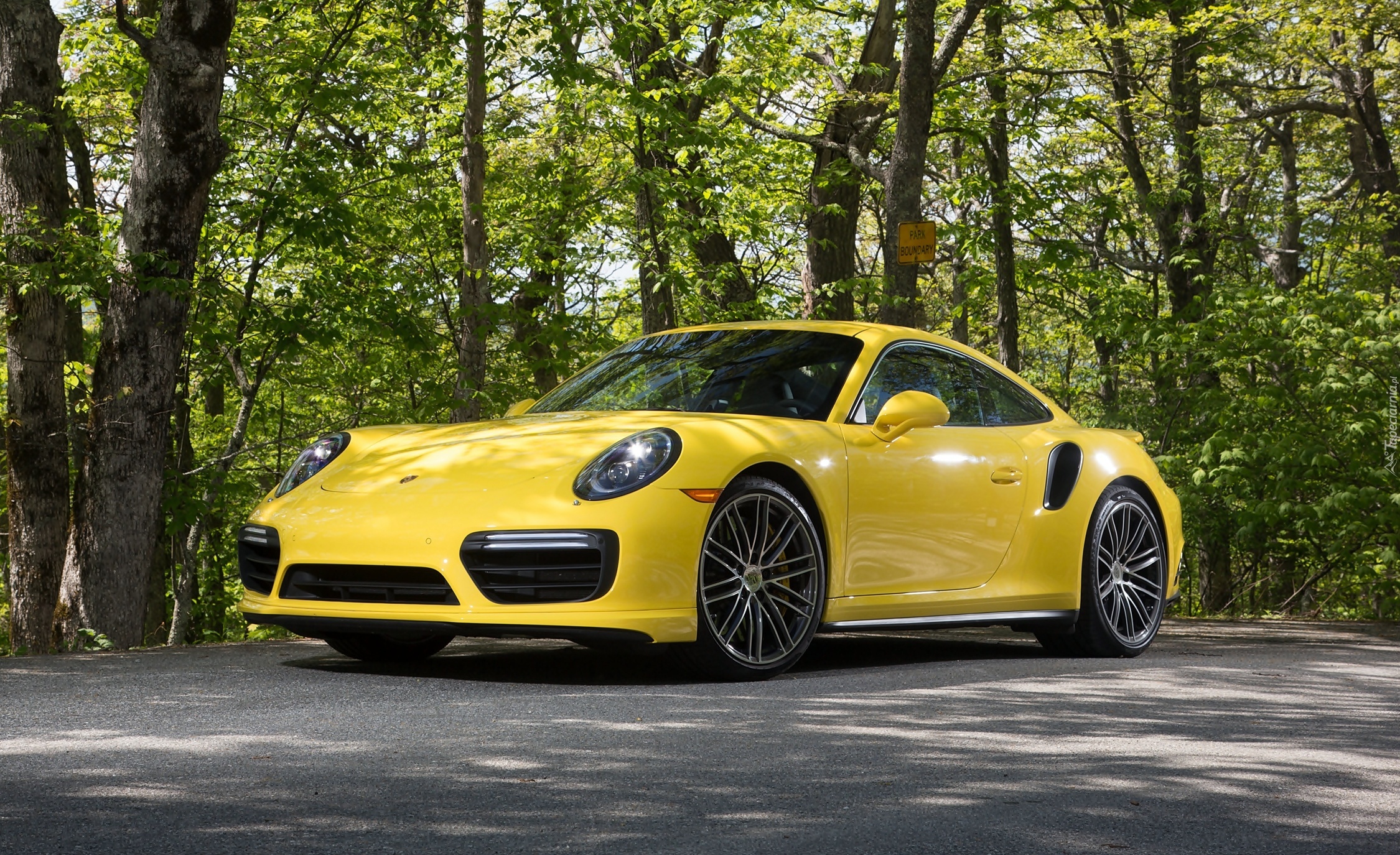 Żółte, Porsche 911, Turbo, Coupe