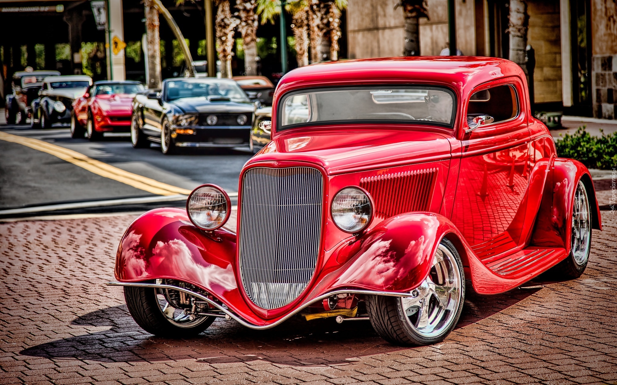 Ford, Coupe, Retro, Klasyczny, Czerwony, 1934r