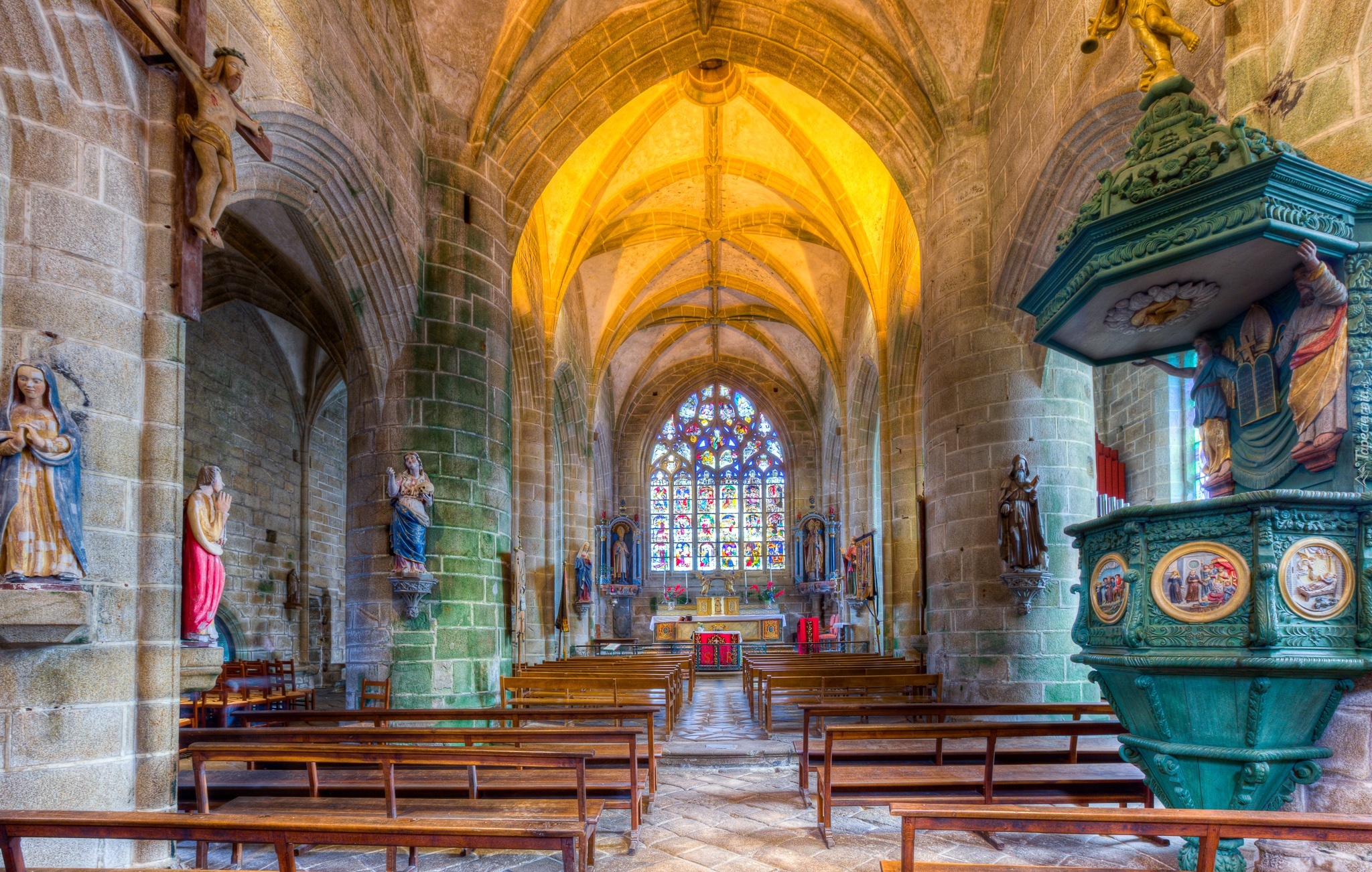 Zabytkowy, Kościół, Francja, HDR