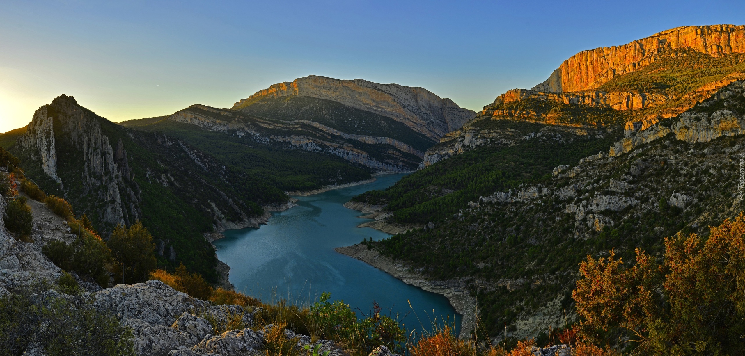 Góry, Jezioro, Las, Hiszpania