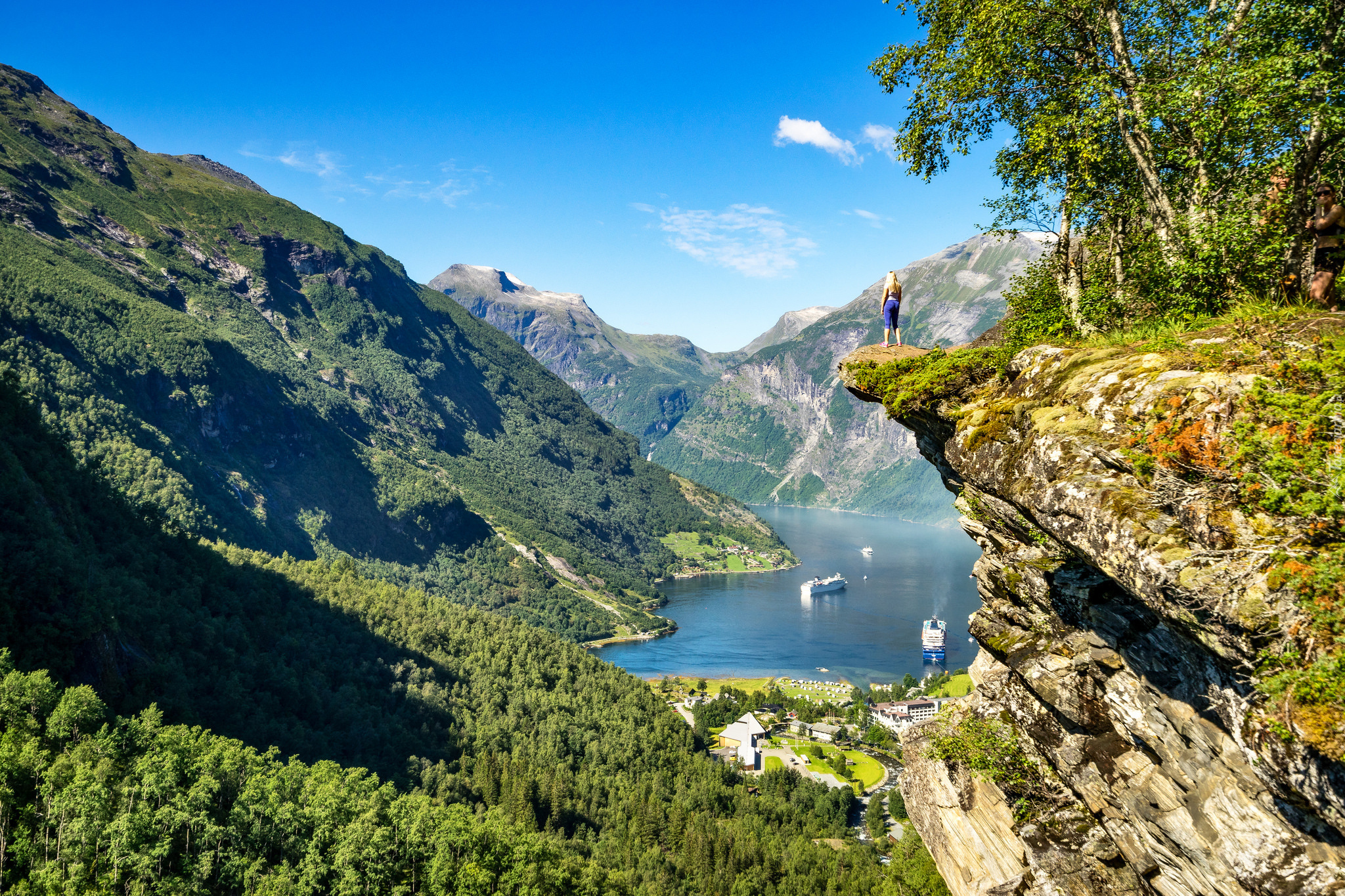 Norwegia, Fiord  Geirangerfjorden,  Góry, Statek