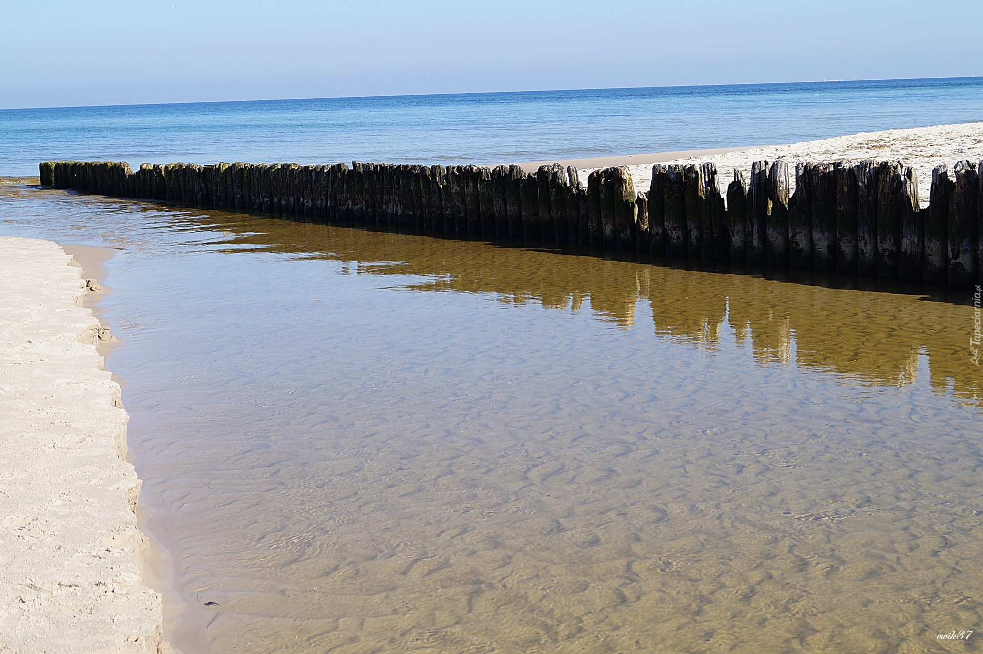 Morze, Pale, Drewniane, Plaża