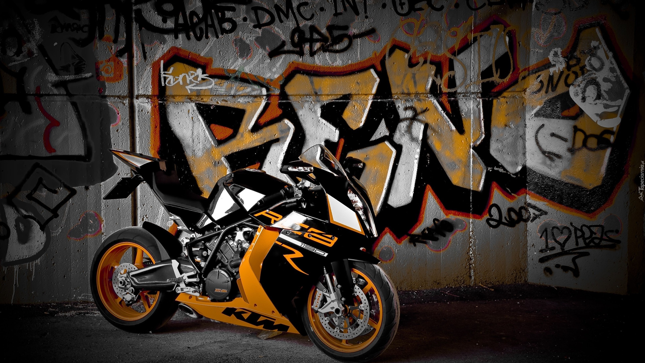Motocykl, Ściana, Graffiti