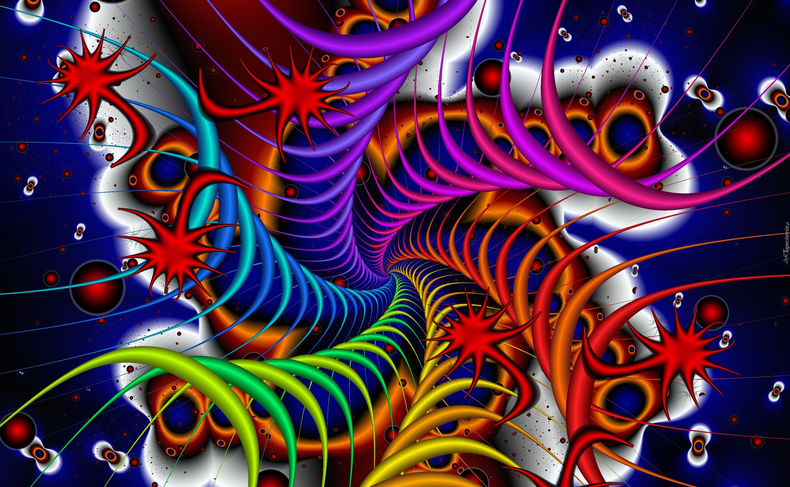 Kolorowe, Spirale, Abstrakcja