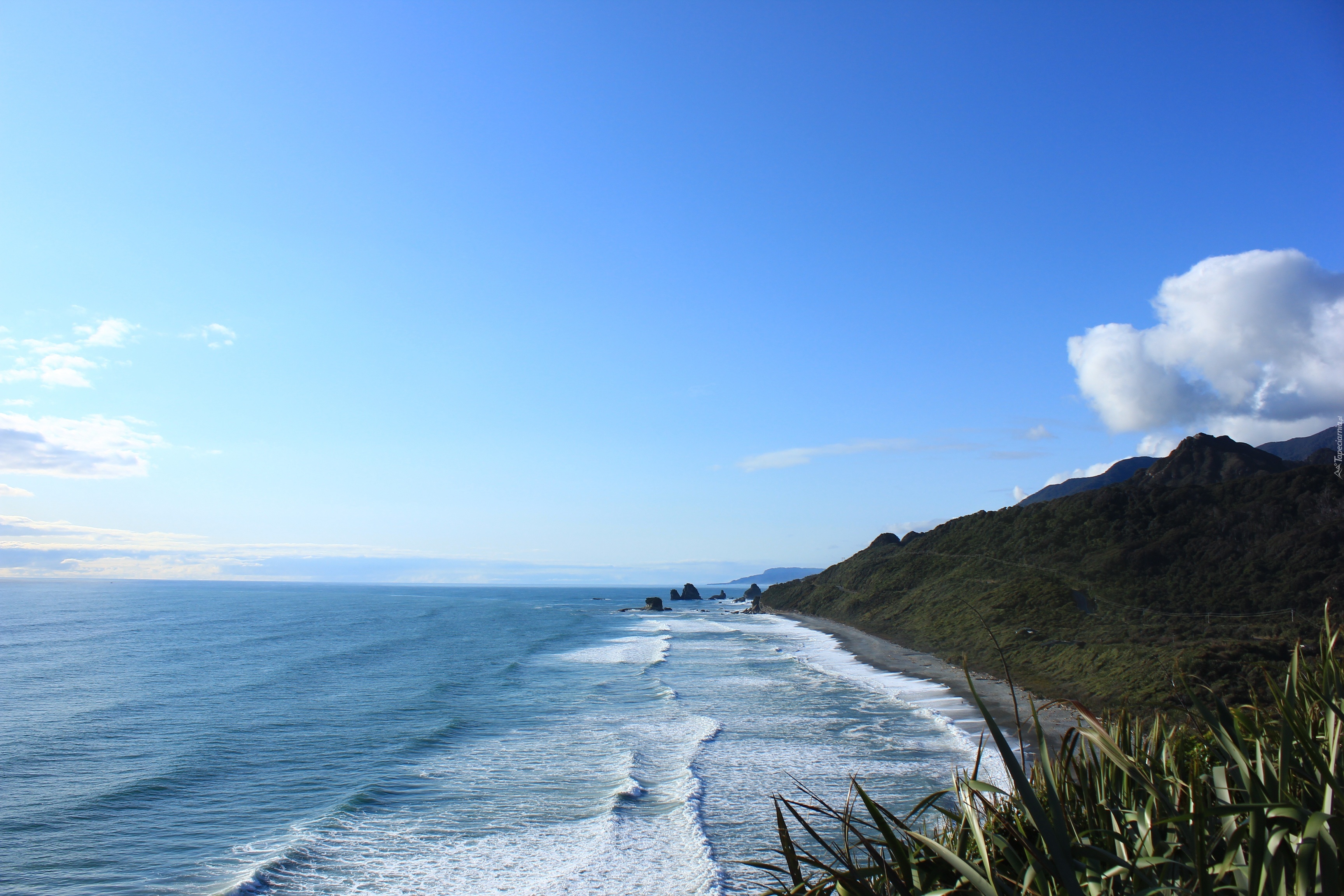 Morze, Góry, Nowa Zelandia, Wybrzeże