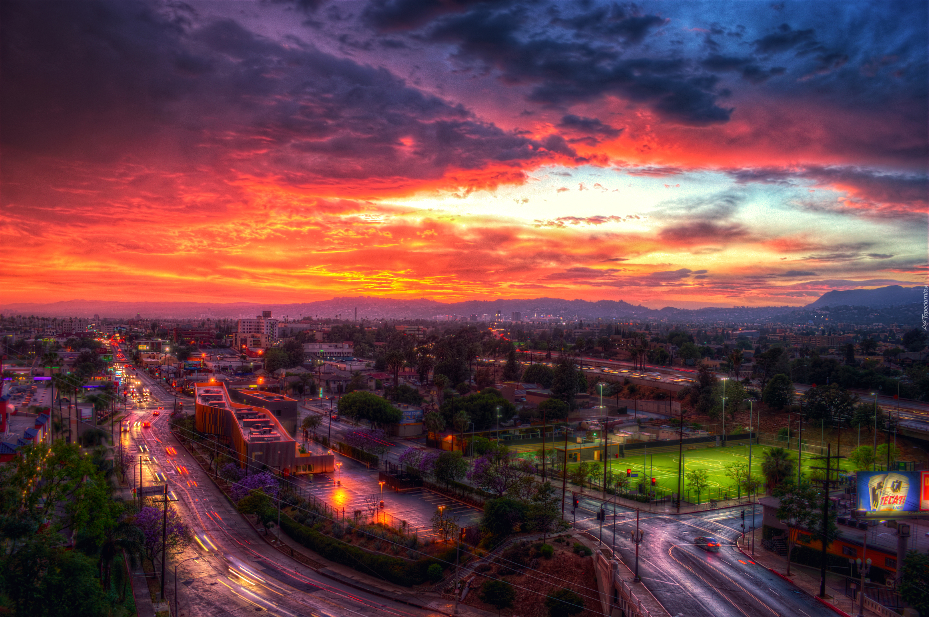 Los Angeles, USA, Noc, Droga, HDR