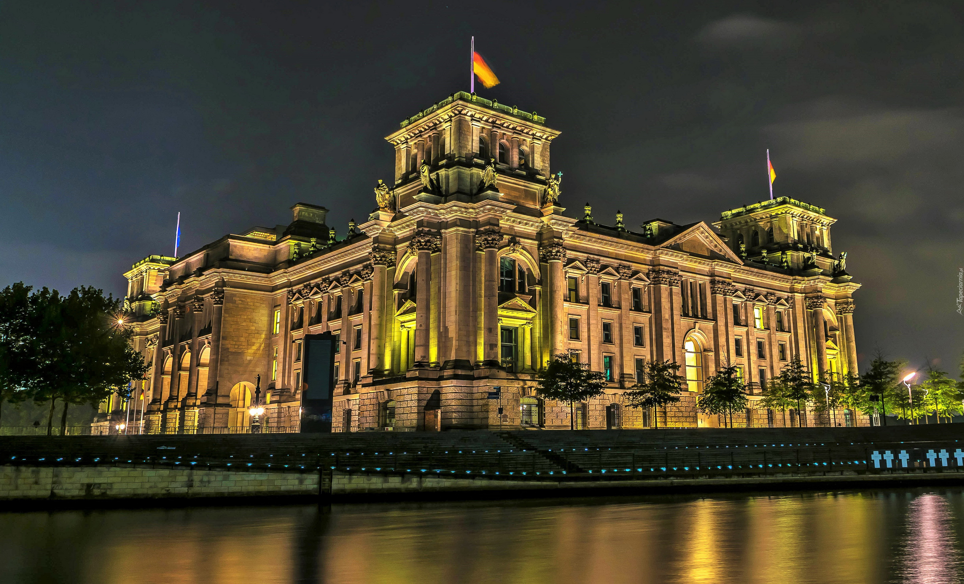 Niemcy, Berlin, Europa, Dom, Reichstag, Noc