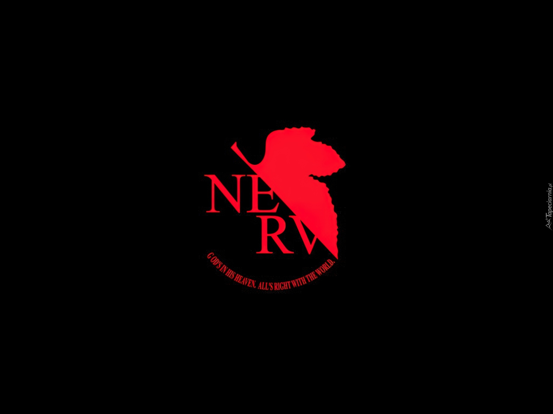 Neon Genesis Evangelion, logo, napis, liść