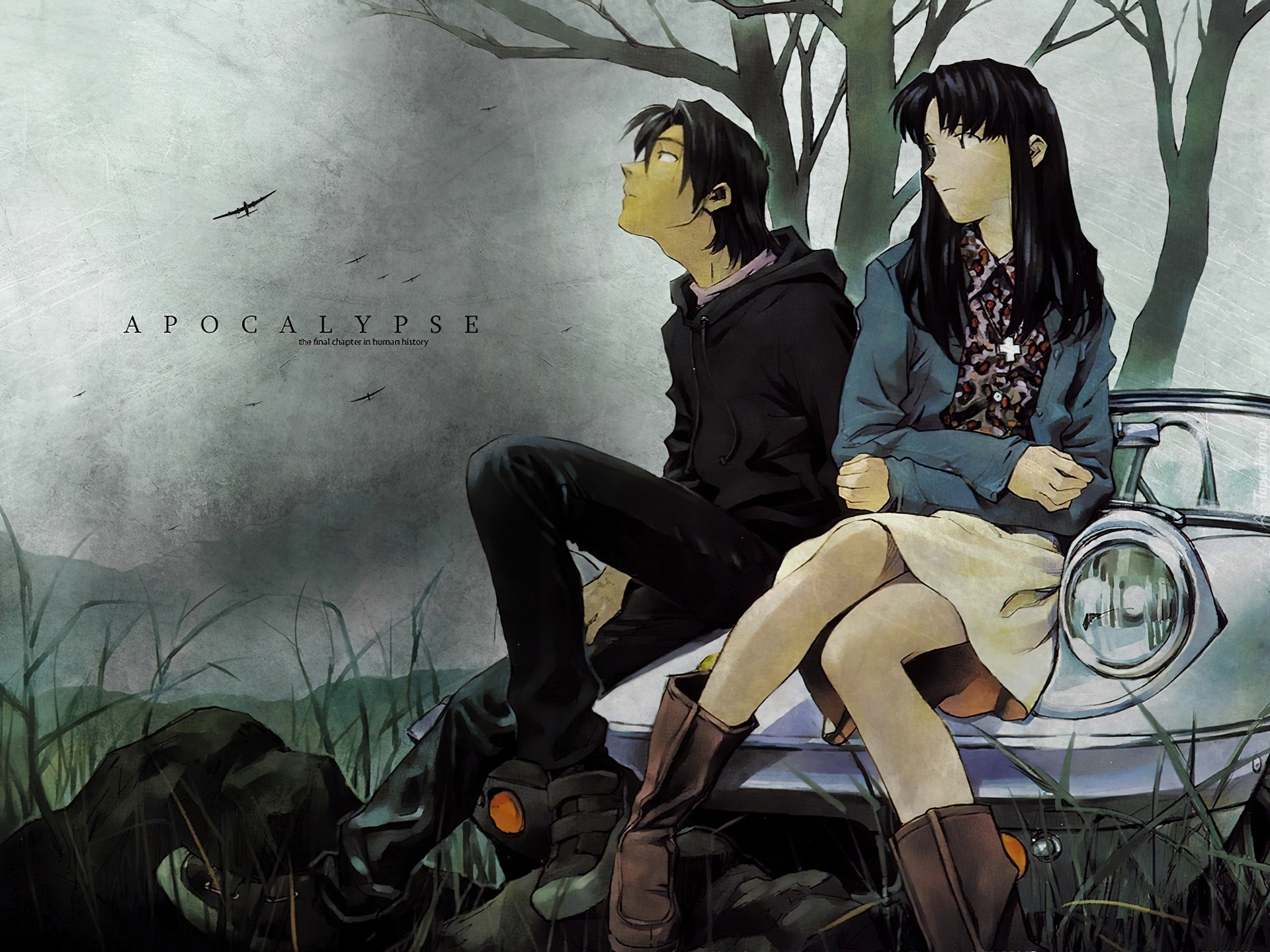 Neon Genesis Evangelion, para, ludzie, samochód
