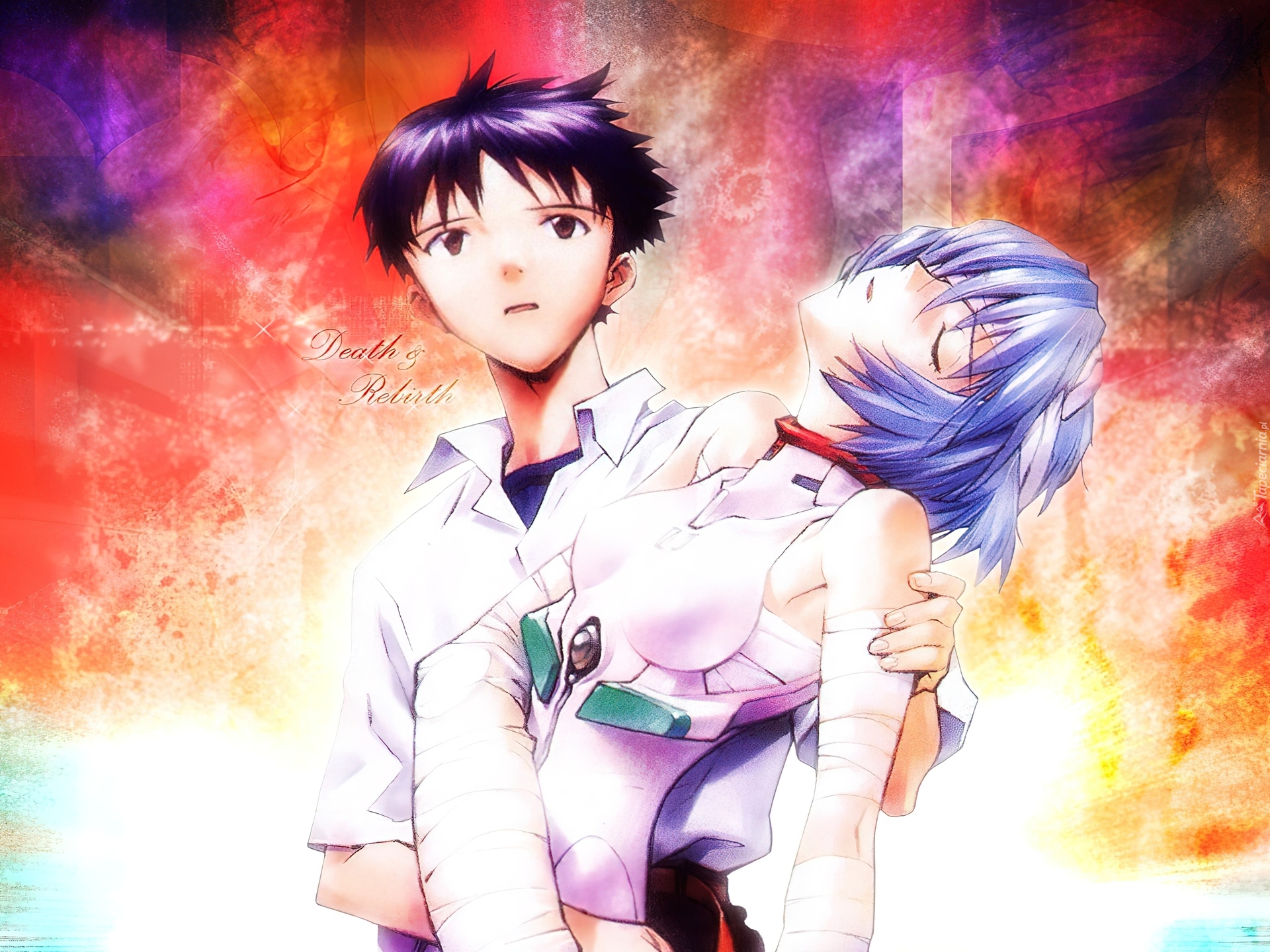 Neon Genesis Evangelion, para, kobieta, facet