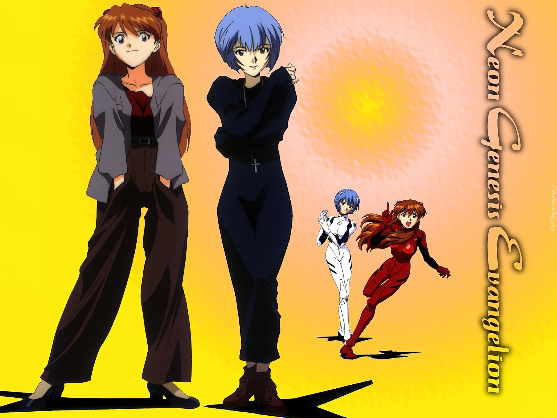 Neon Genesis Evangelion, postacie, napis