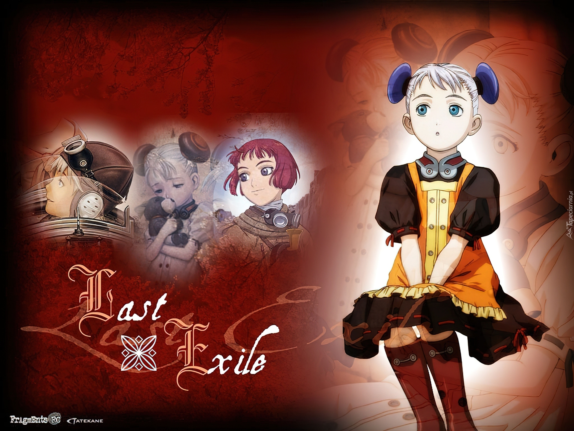 Last Exile, ludzie, napis, kobieta