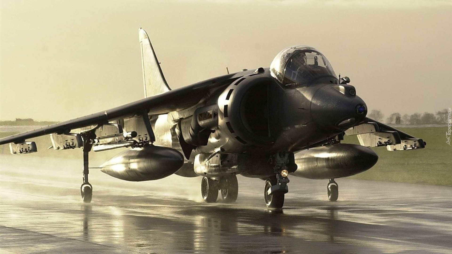 Hawker Siddeley Harrier, Deszcz, Lotnisko
