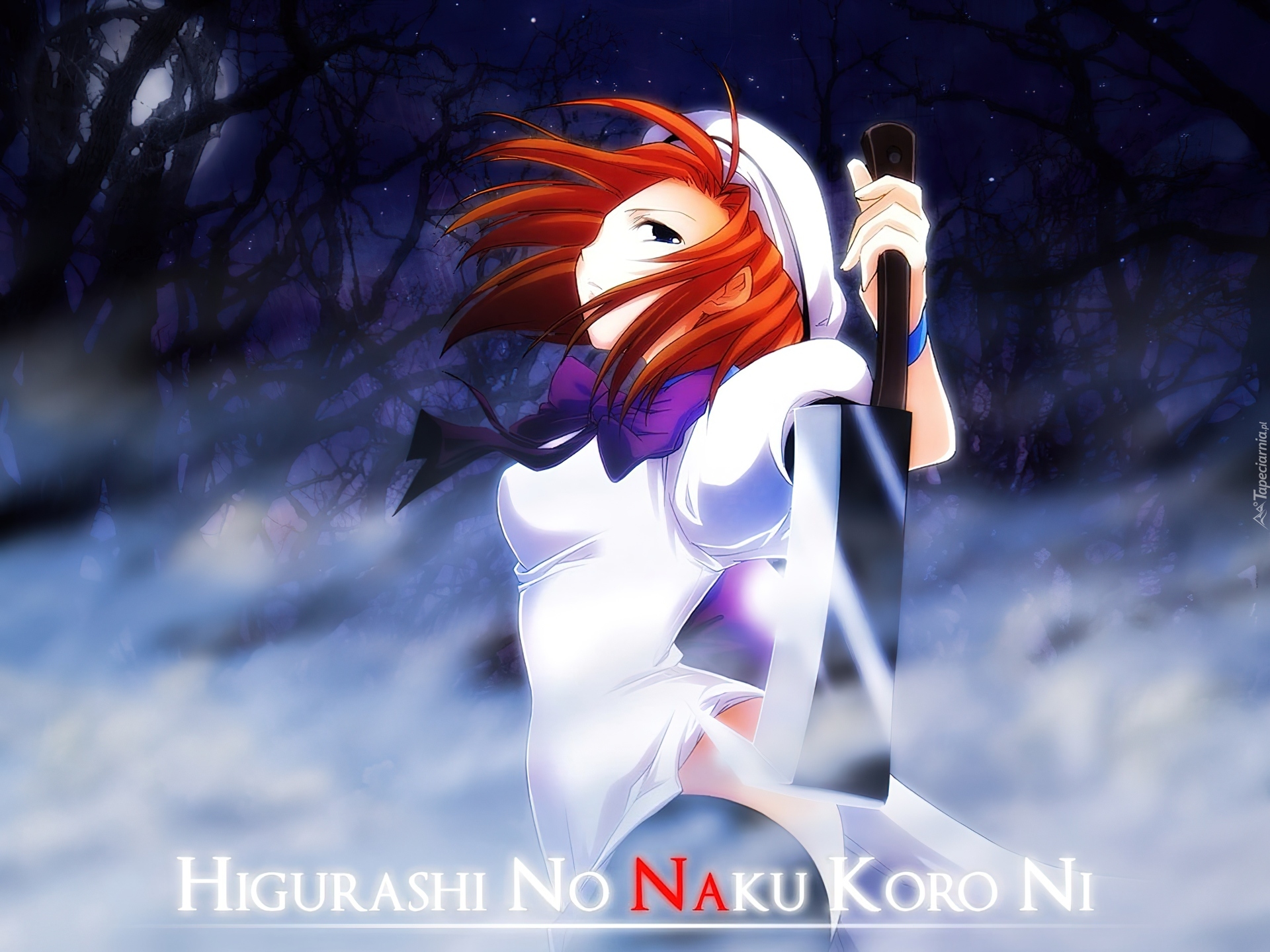 Higurashi No Naku Koro Ni, las, kobieta, tasak